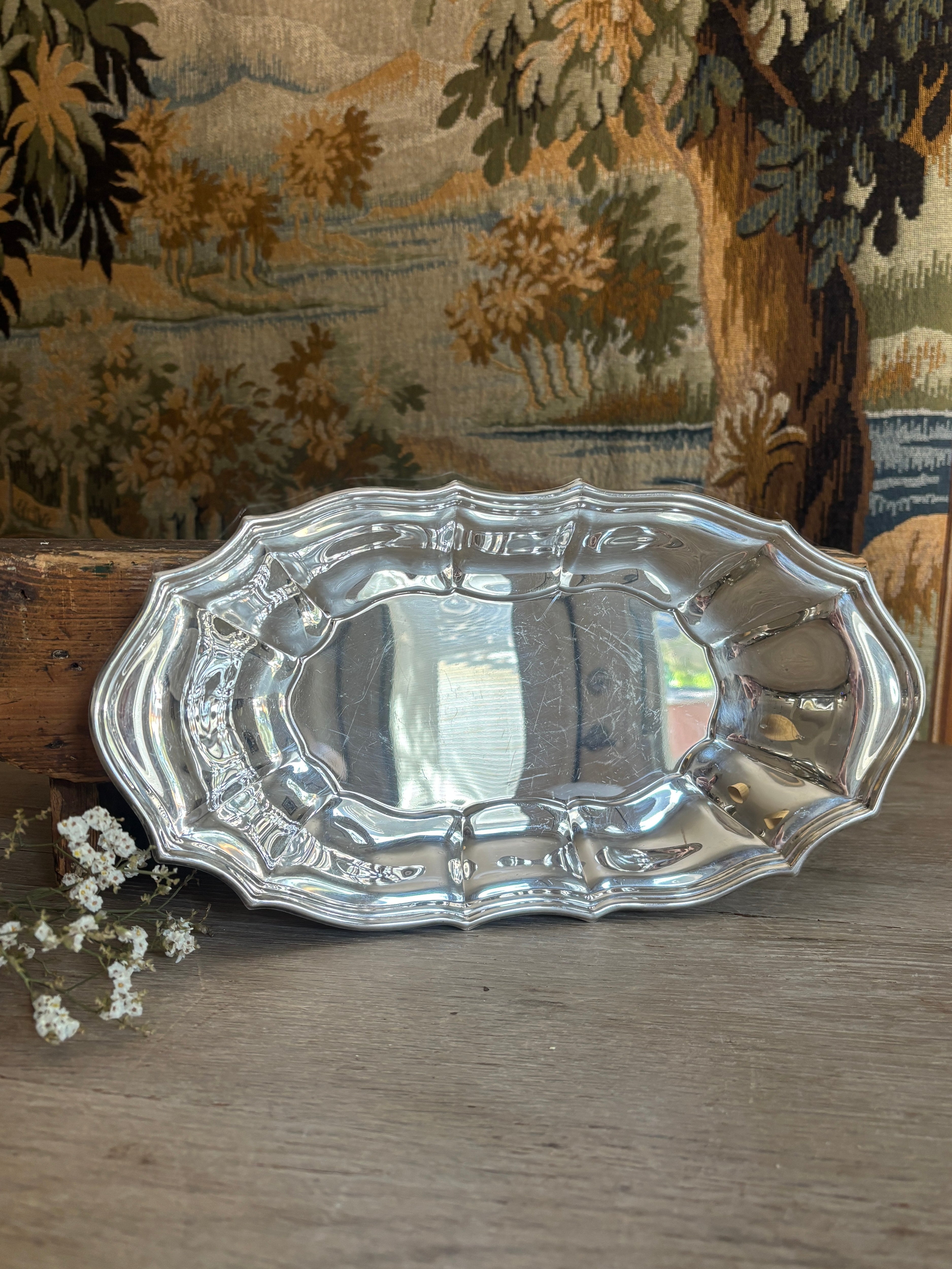 Vintage International Silver Chippendale Silver-Plated Serving Tray