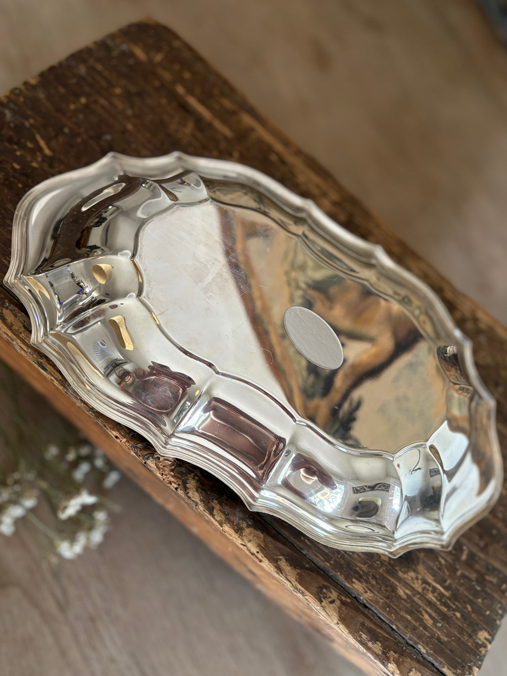 Vintage International Silver Chippendale Silver-Plated Serving Tray