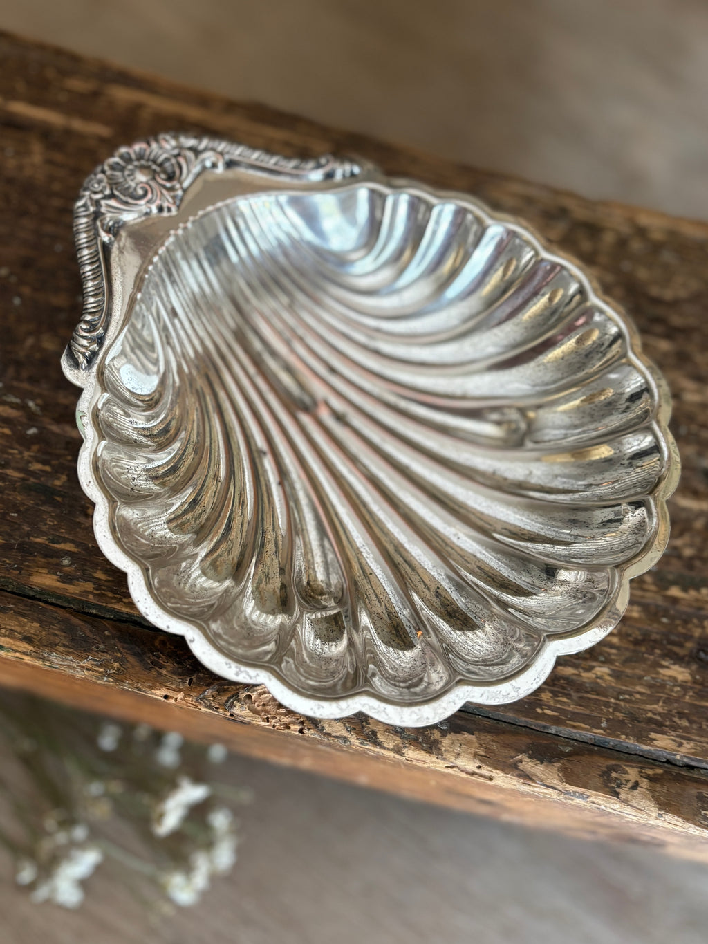 Vintage Silver-Plated Shell Dish