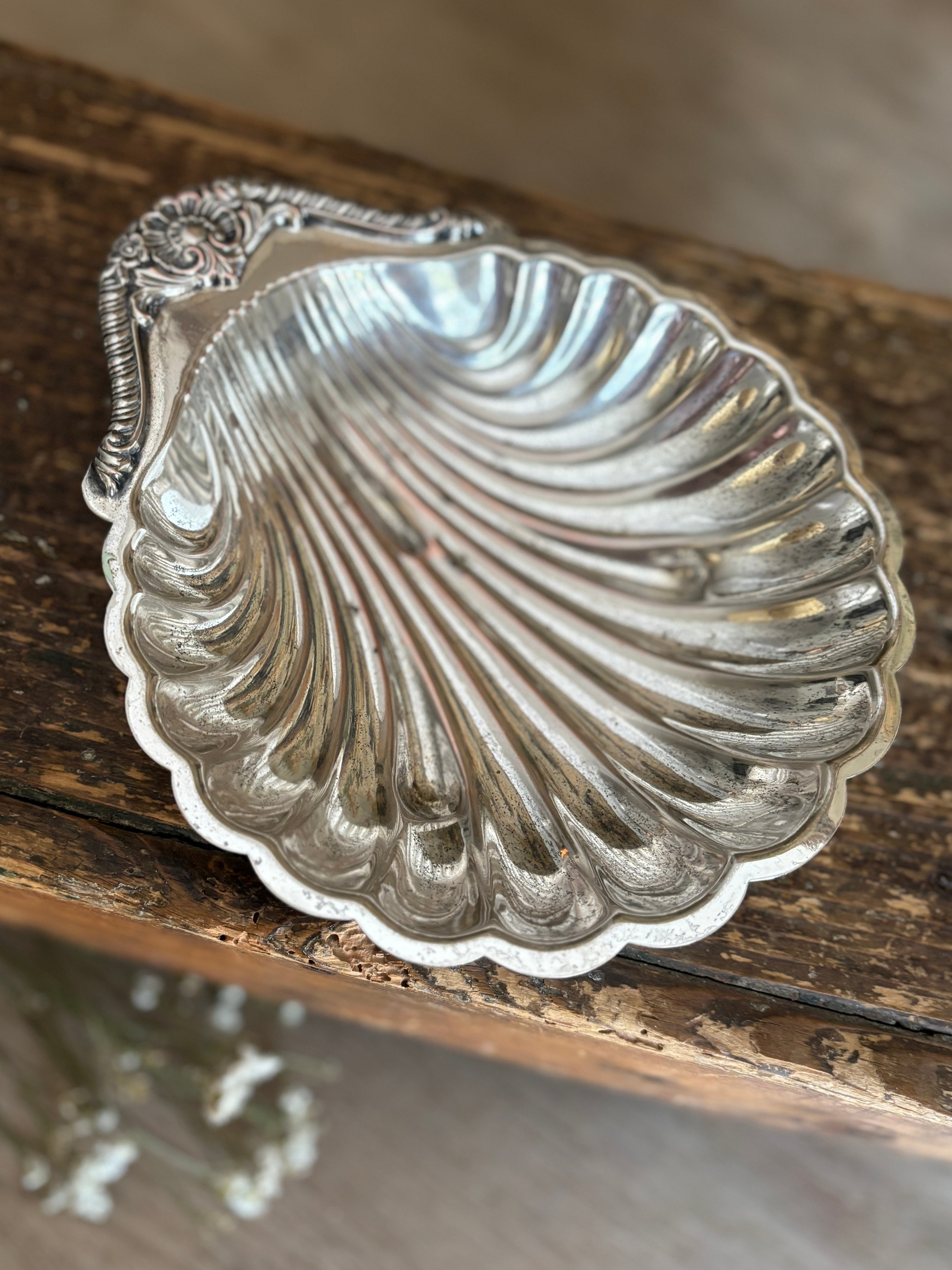 Vintage Silver-Plated Shell Dish