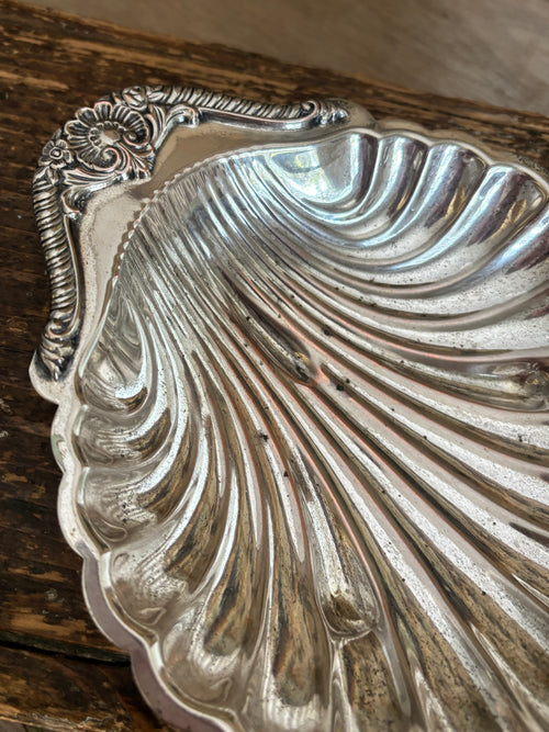 Vintage Silver-Plated Shell Dish
