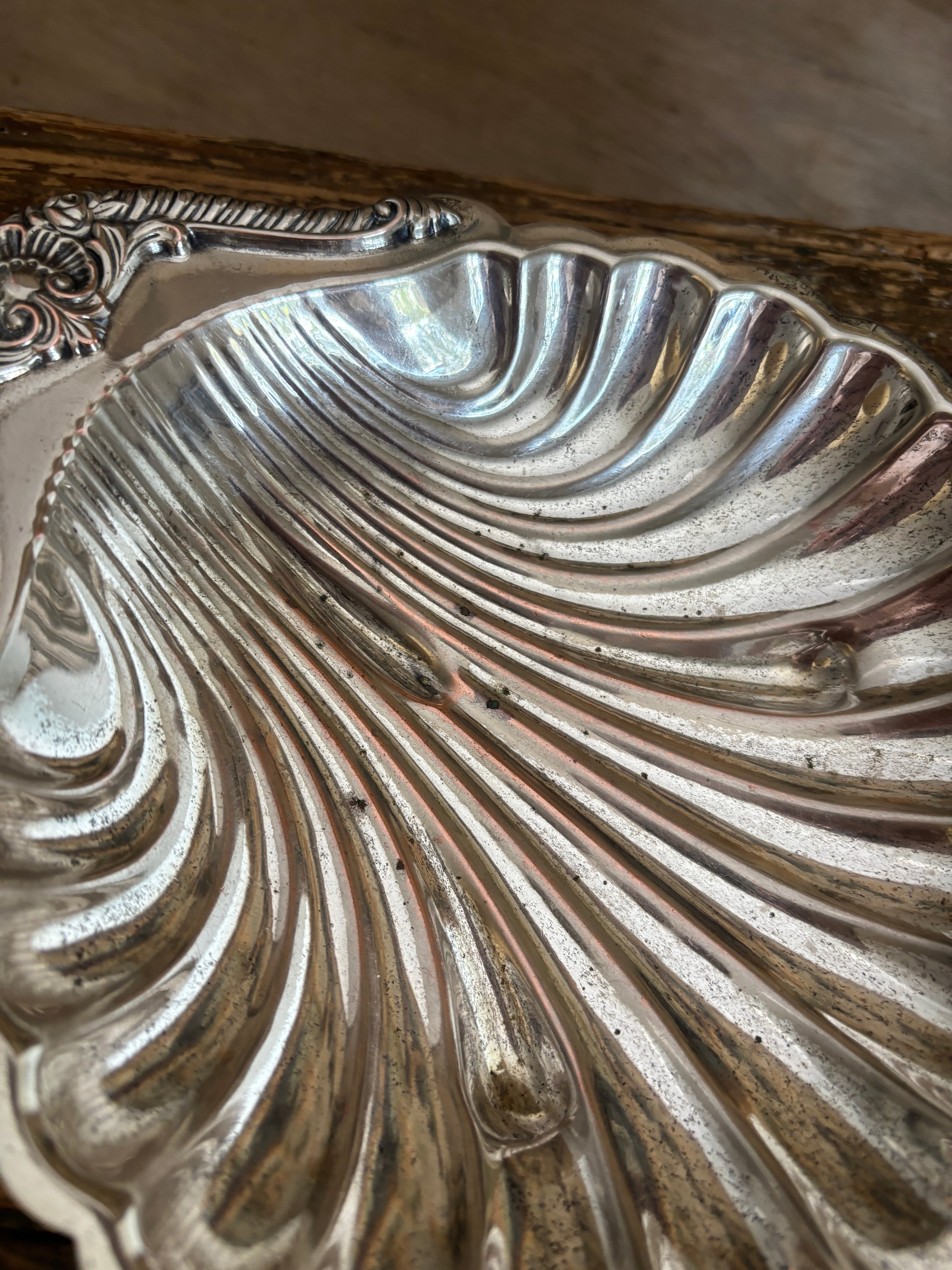 Vintage Silver-Plated Shell Dish