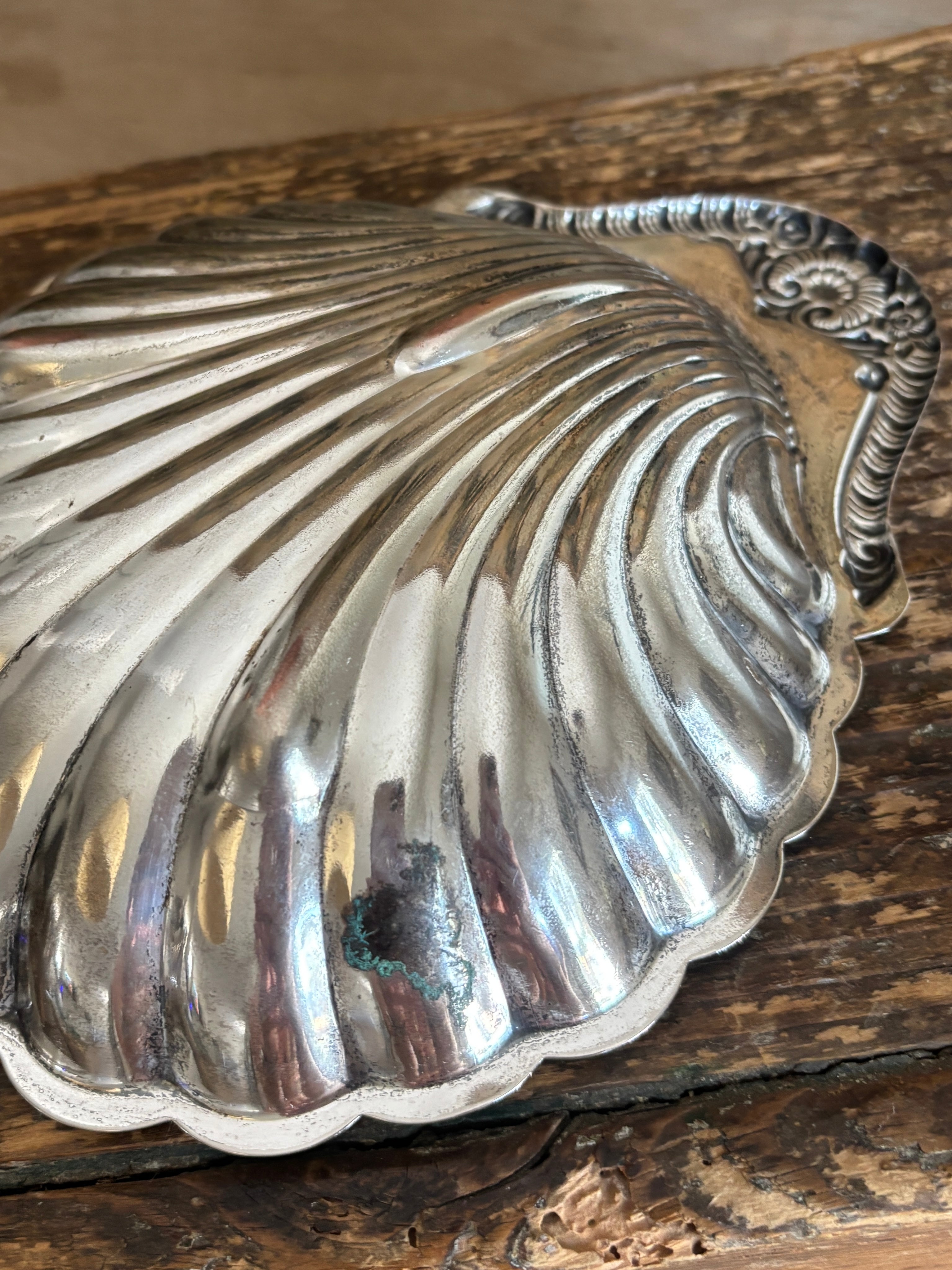 Vintage Silver-Plated Shell Dish