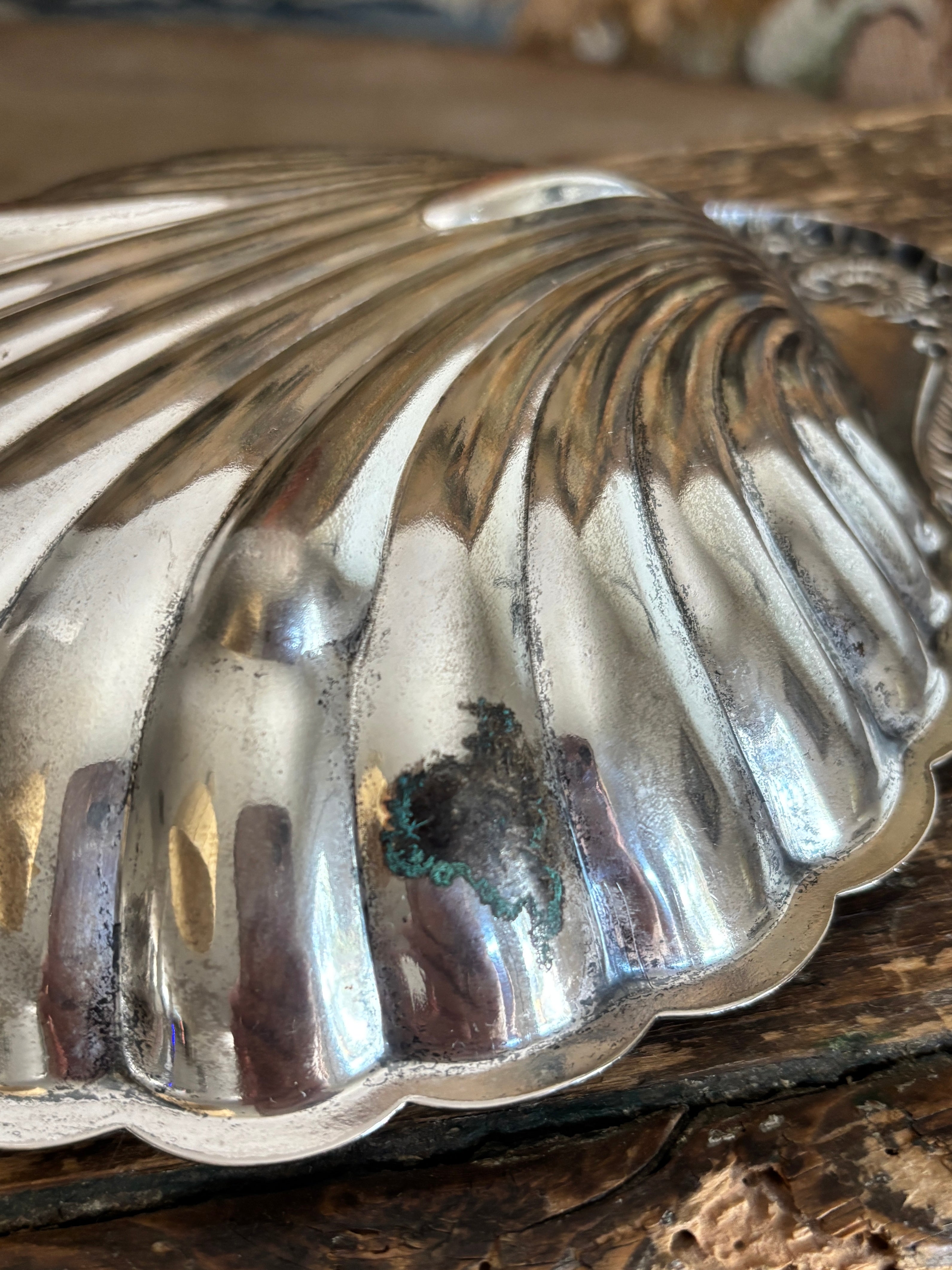 Vintage Silver-Plated Shell Dish
