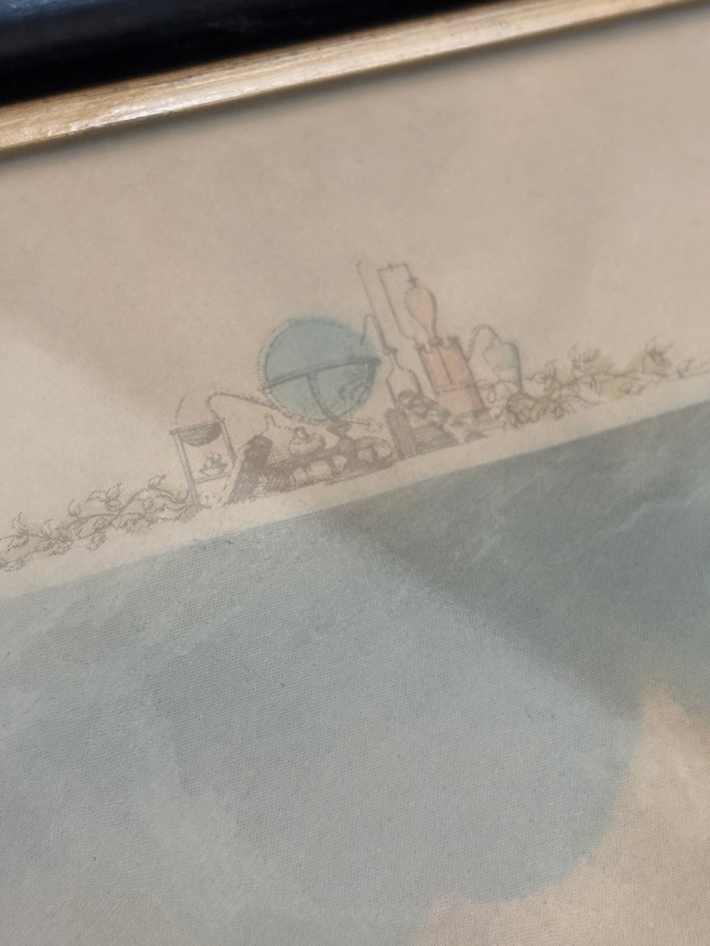 Antique 1834 Hand-Colored Harvard University Engraving
