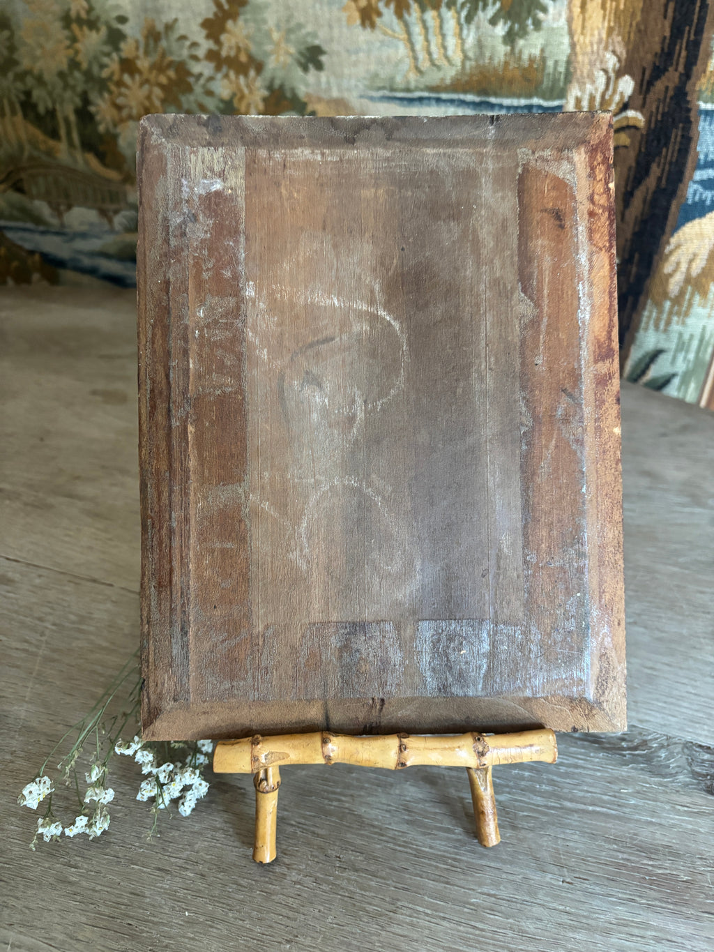 Antique French Impasto Oil Painting on Wood Panel
