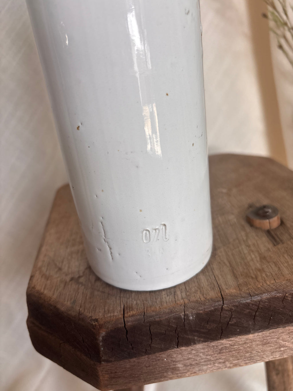Antique White Stoneware Bottle