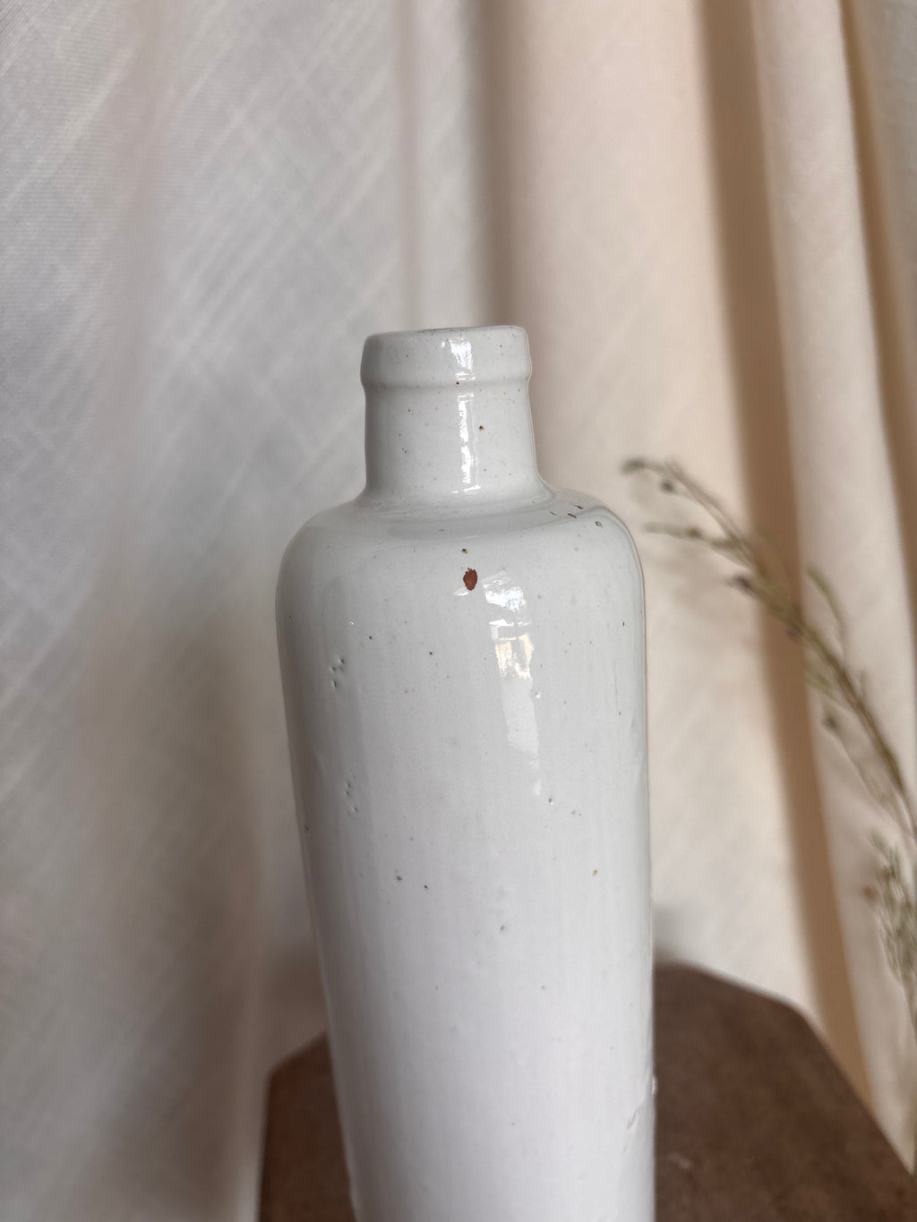 Antique White Stoneware Bottle