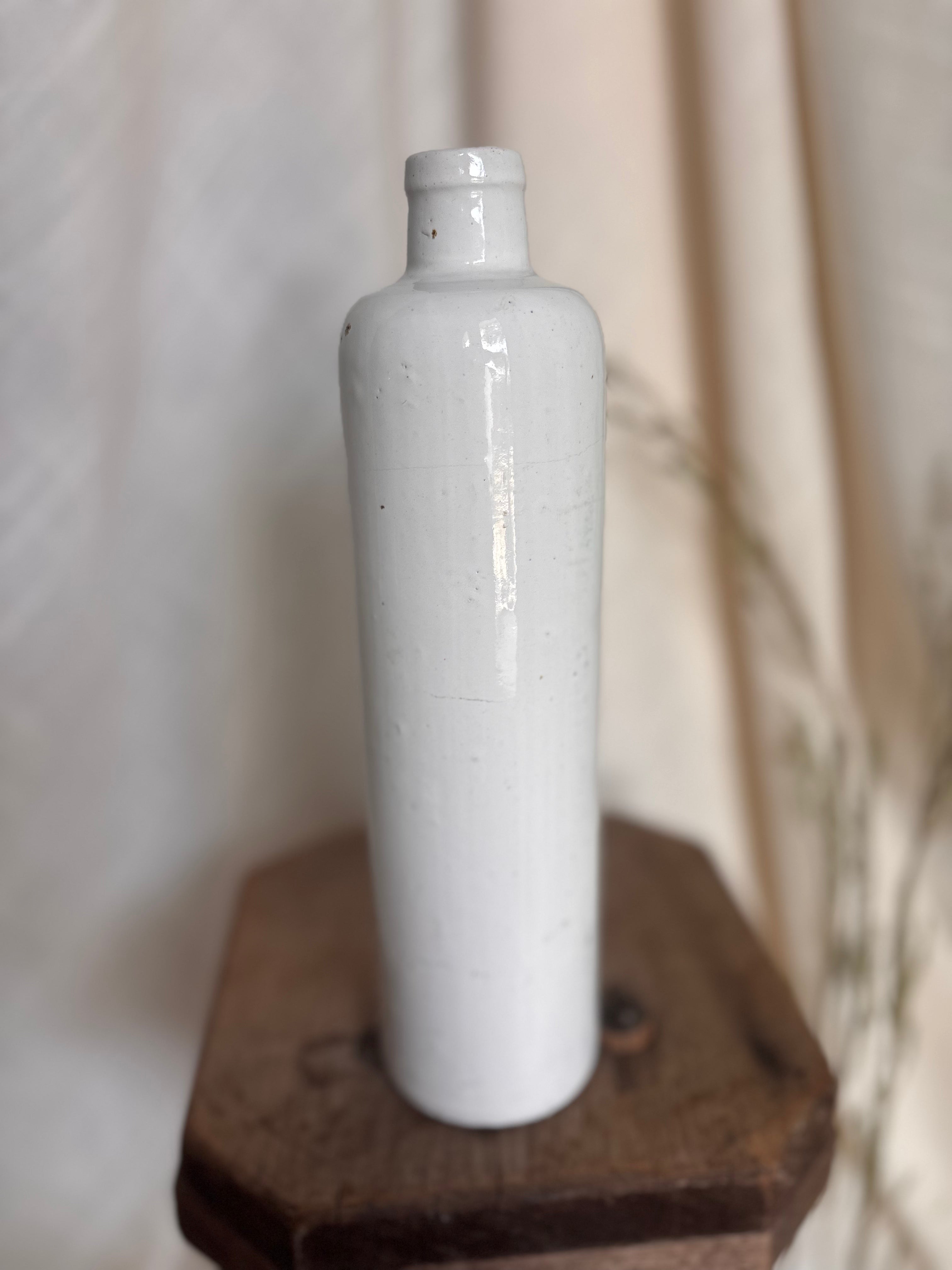 Antique White Stoneware Bottle