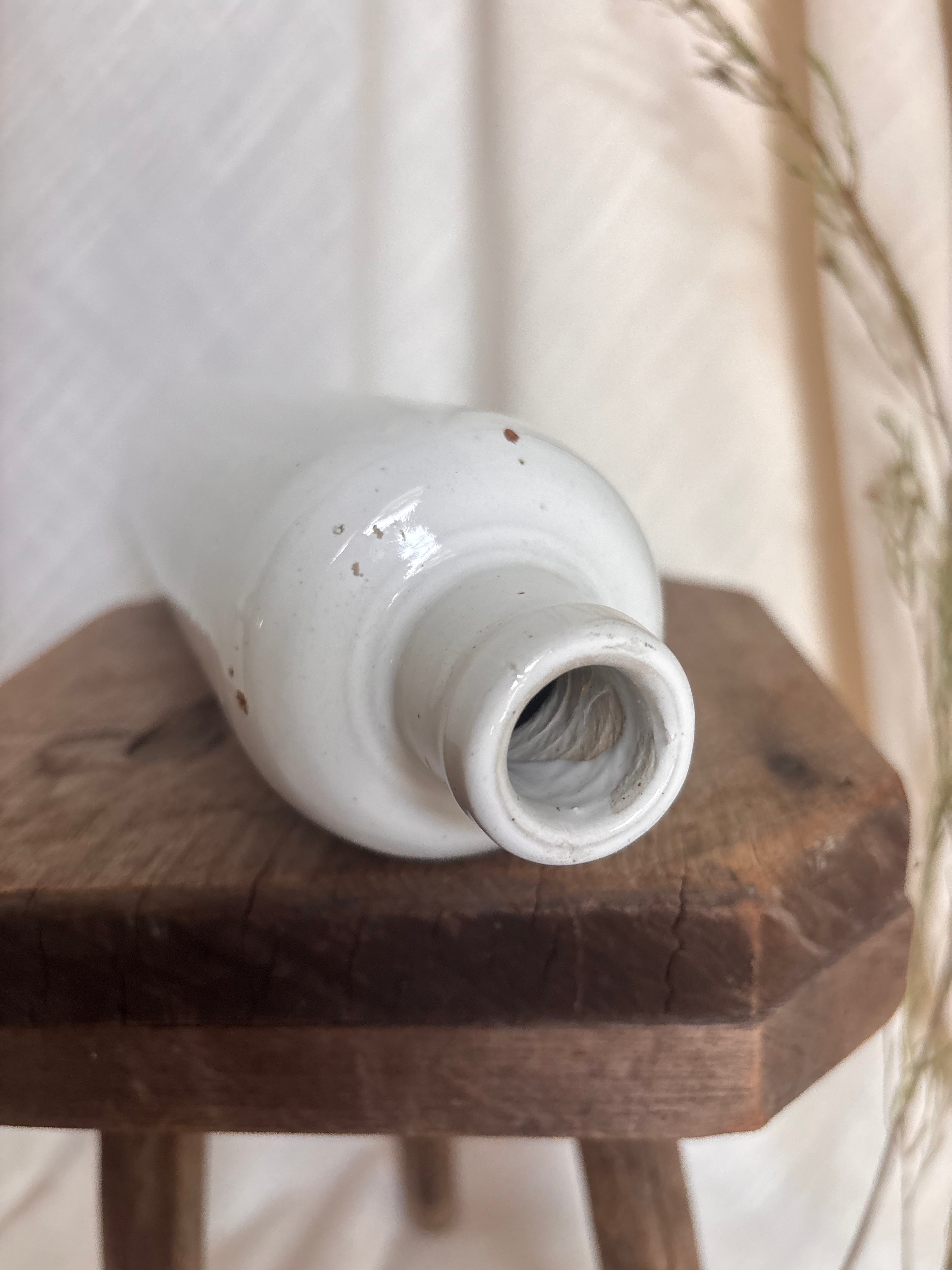 Antique White Stoneware Bottle
