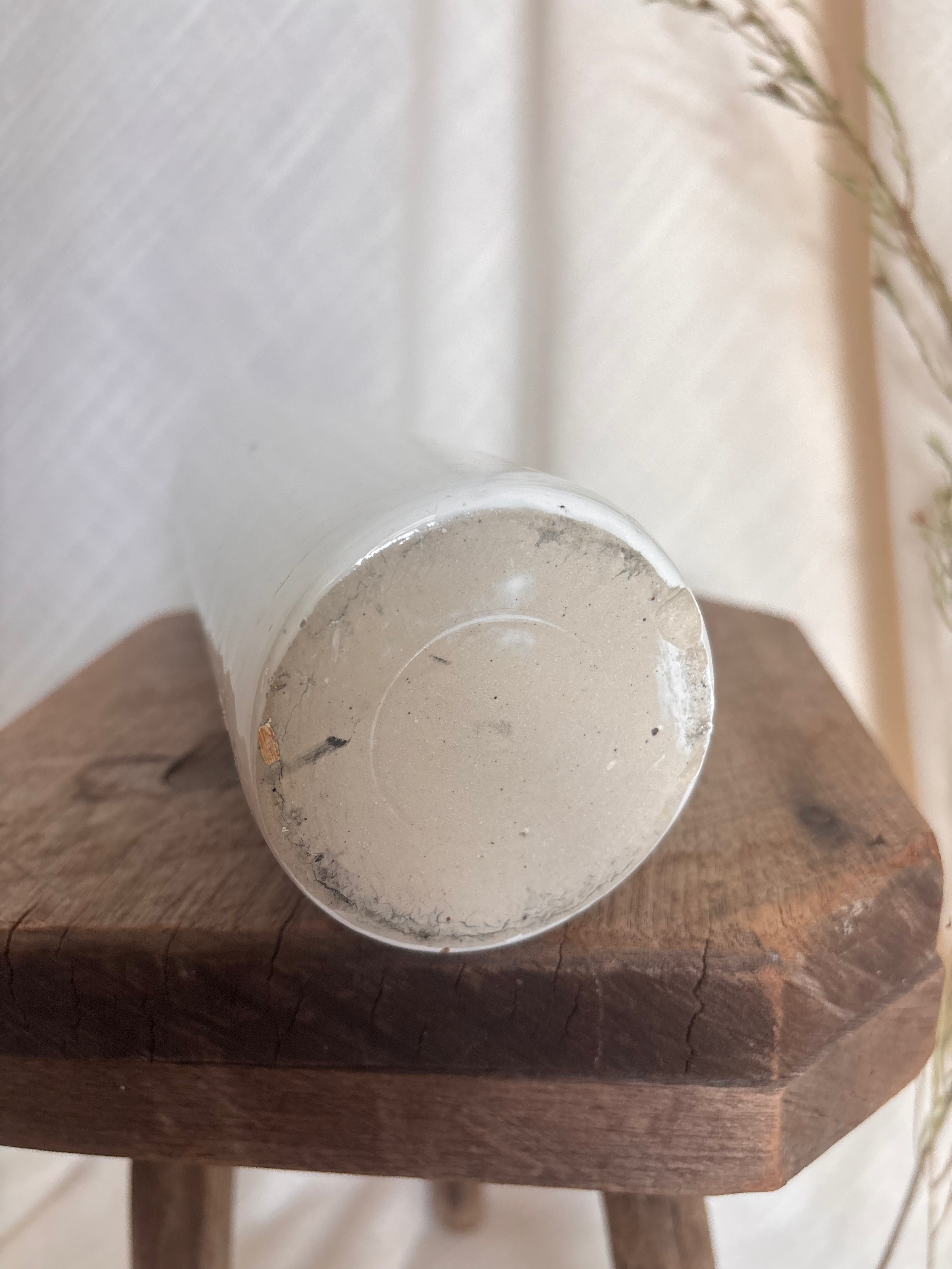 Antique White Stoneware Bottle