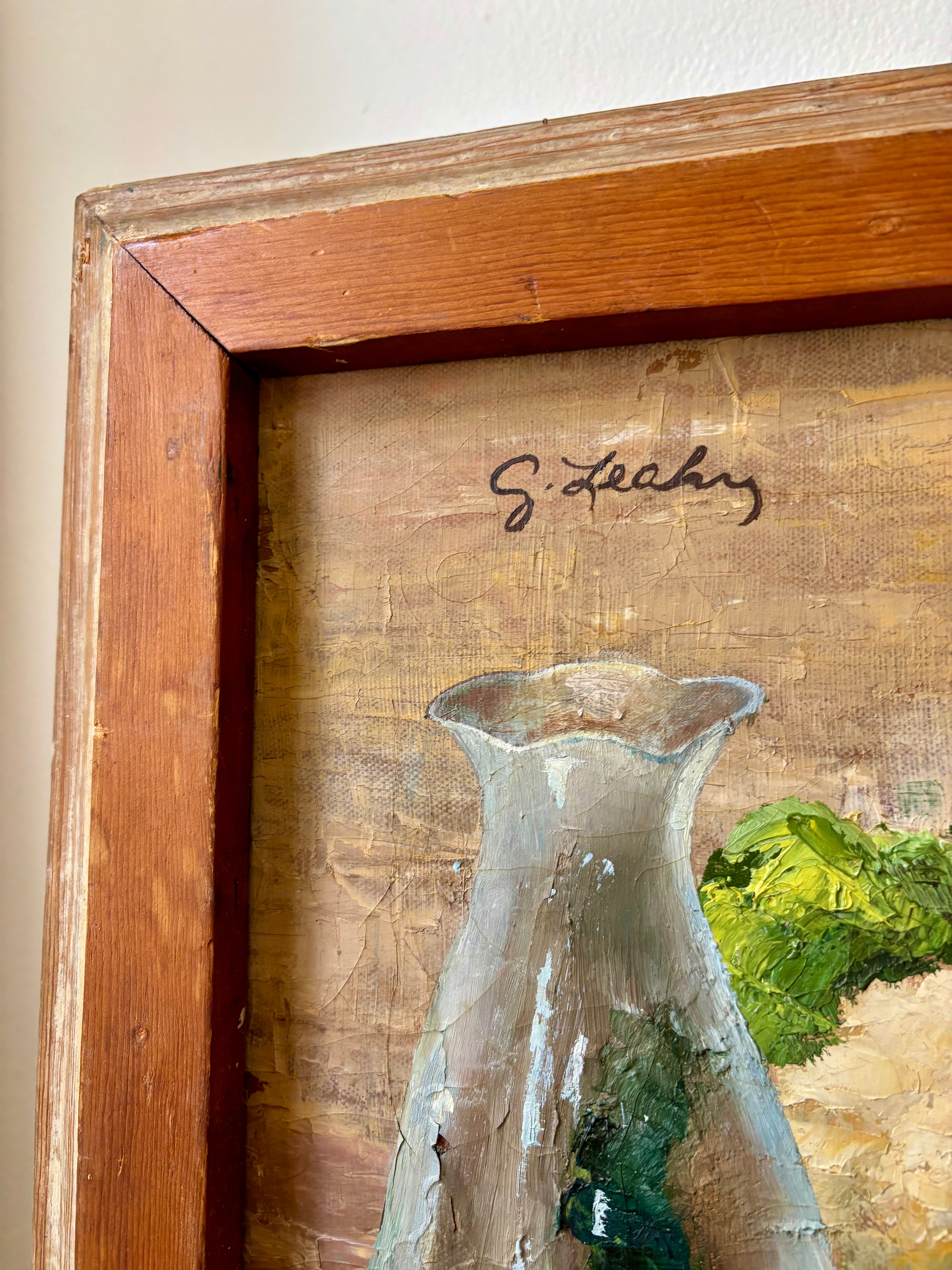 Vintage Oil-On-Canvas Tablescape Still Life, Signed