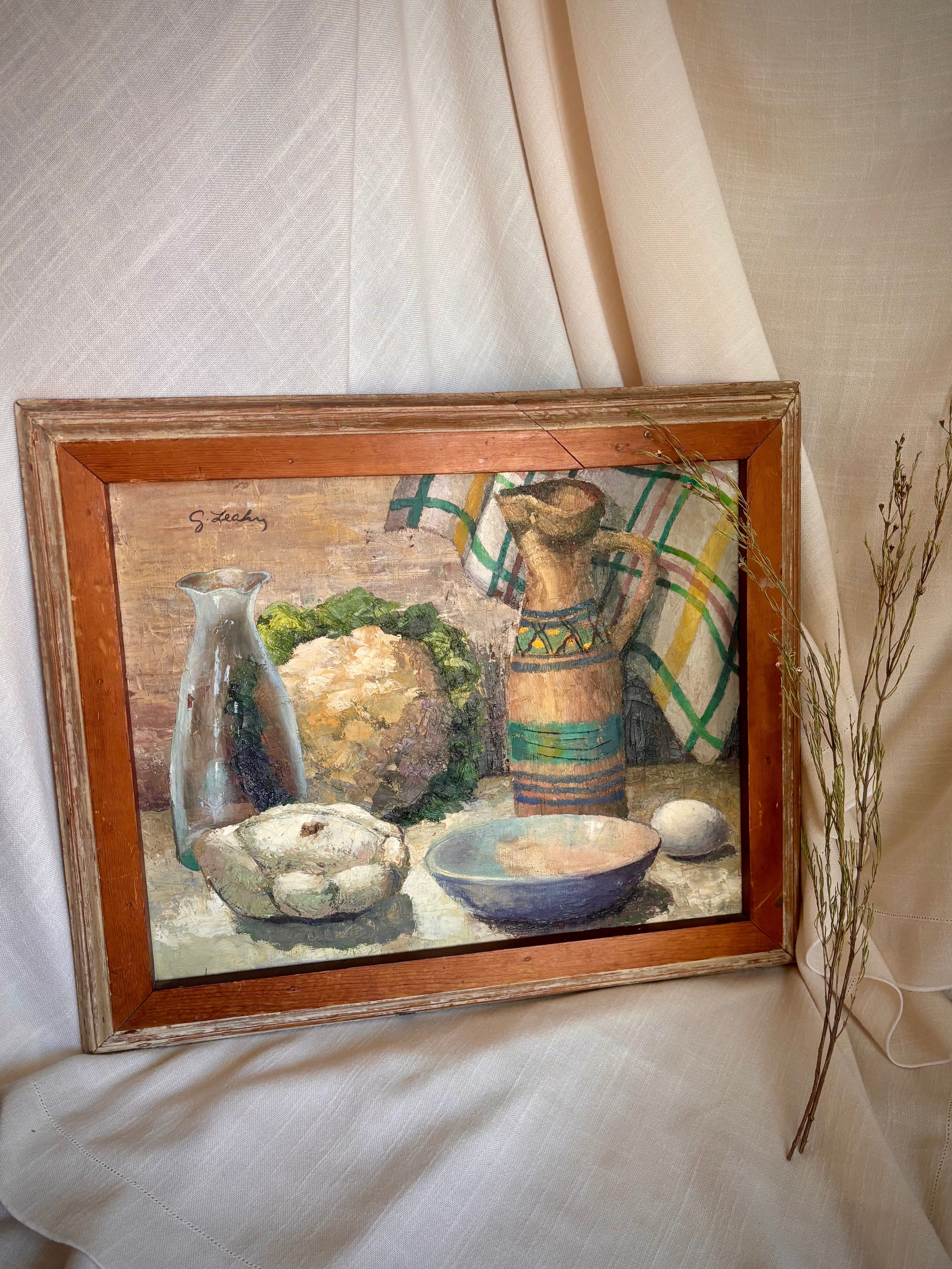 Antique Kitchen Still Life Oil on Canvas