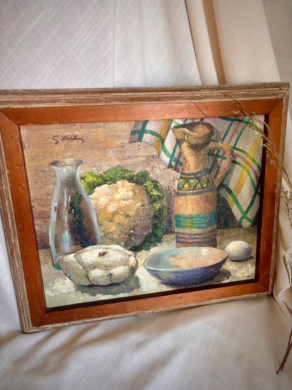 Antique Kitchen Still Life Oil on Canvas
