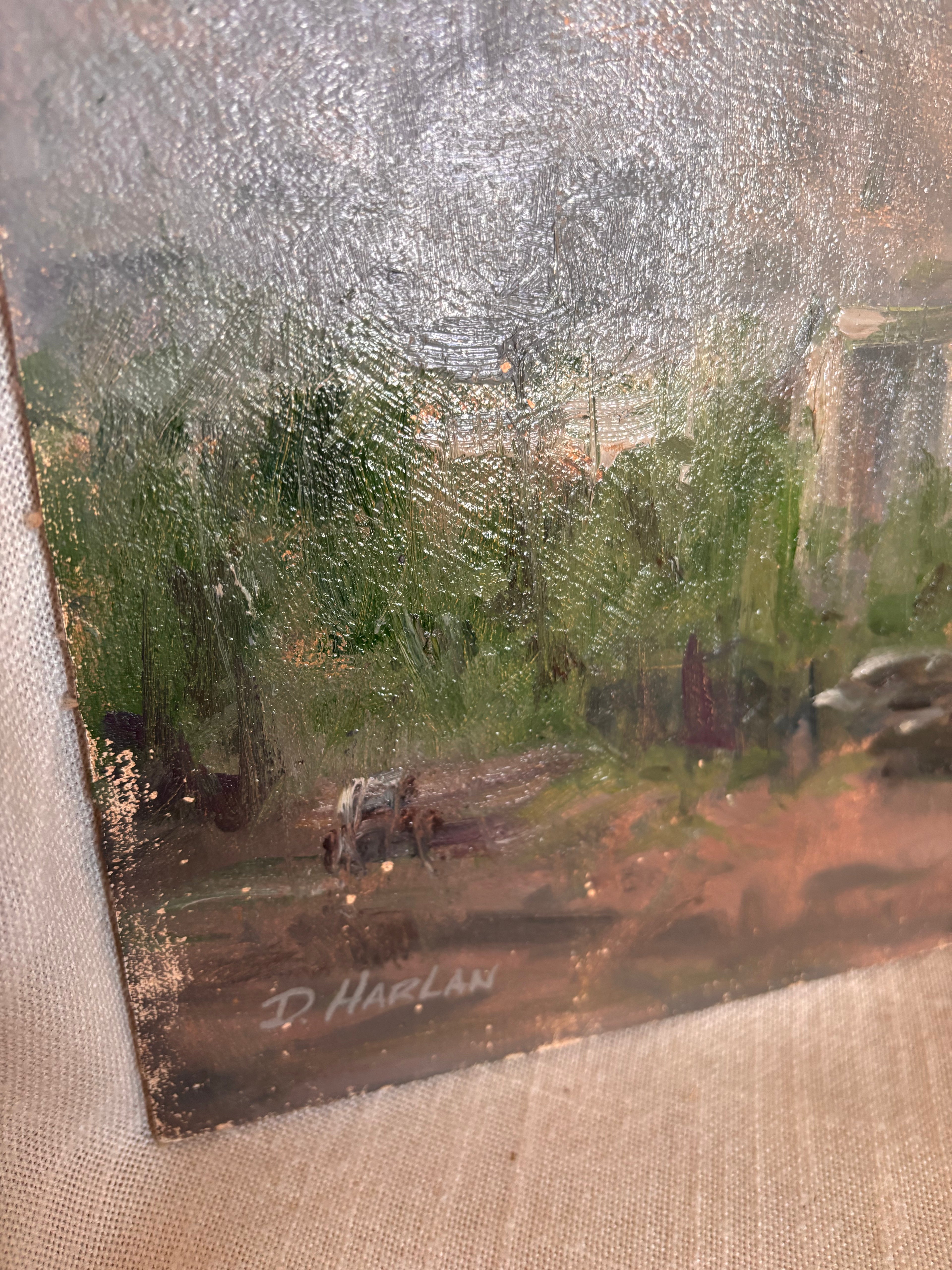 Vintage “Misty Morning” Oil Painting by David Harlan