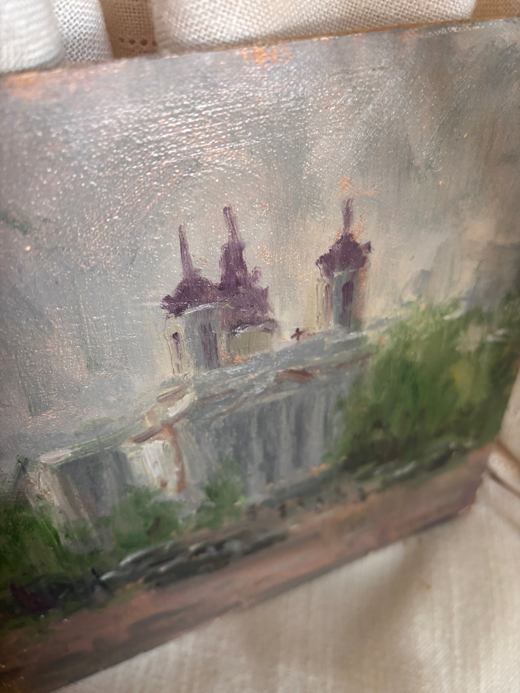 Vintage “Misty Morning” Oil Painting by David Harlan