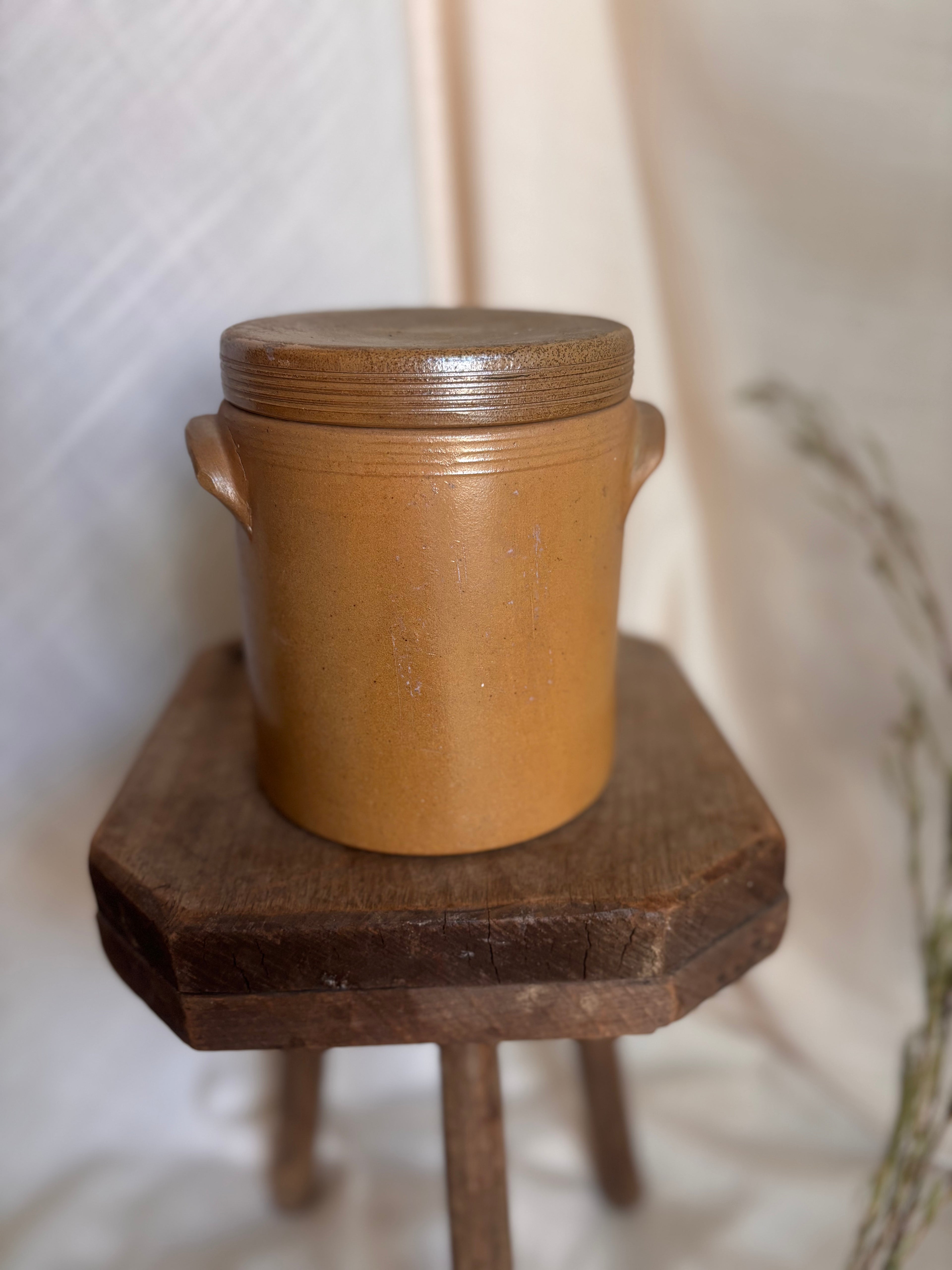 Vintage French Straight Side Confit w/ Lid