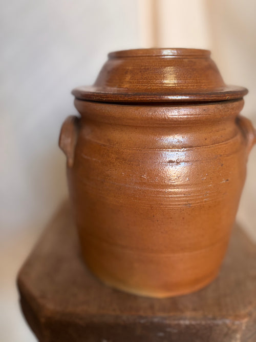 Vintage French Rounded Confit w/ Lid