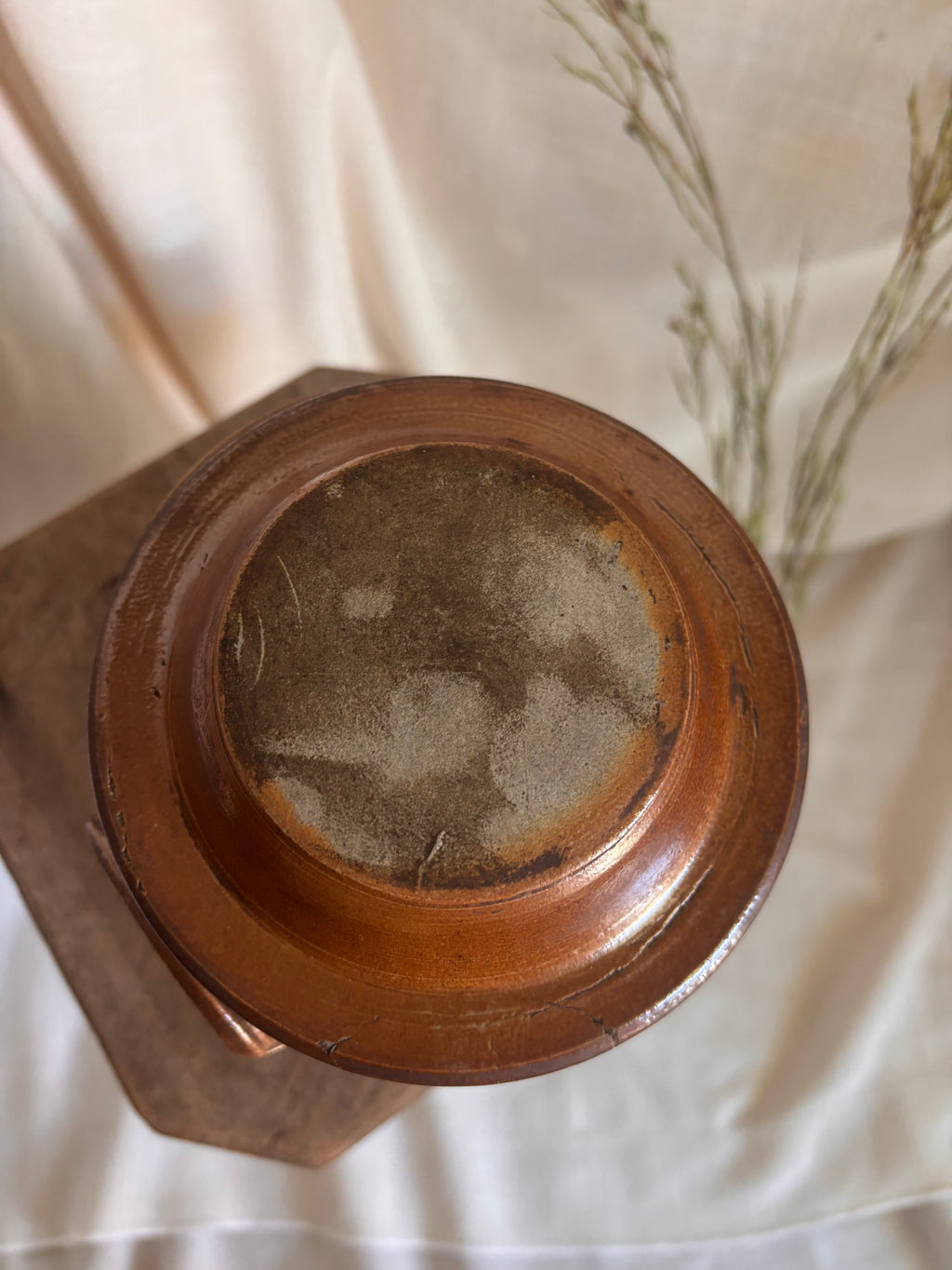 Vintage French Rounded Confit w/ Lid