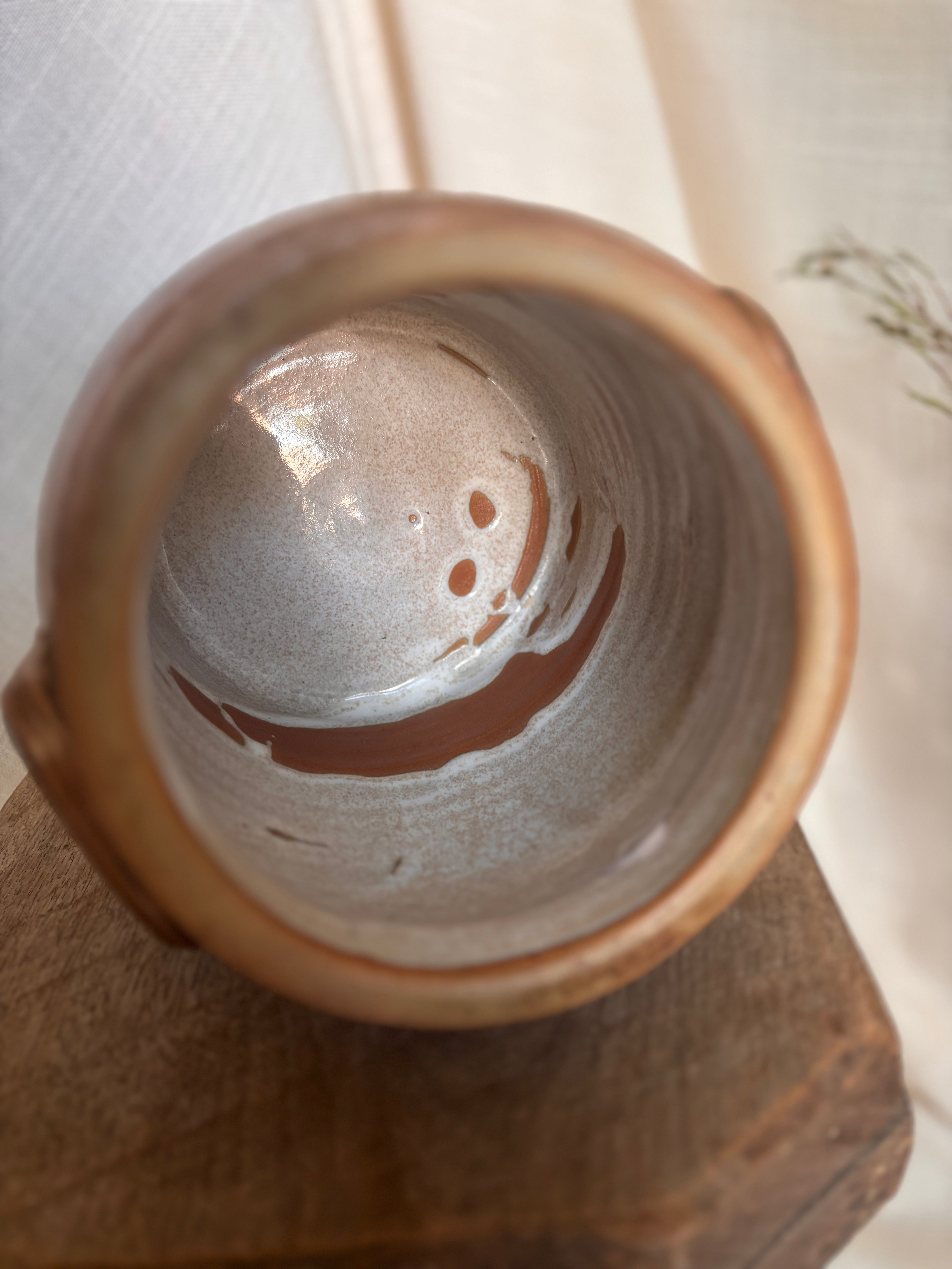 Vintage French Rounded Confit w/ Lid