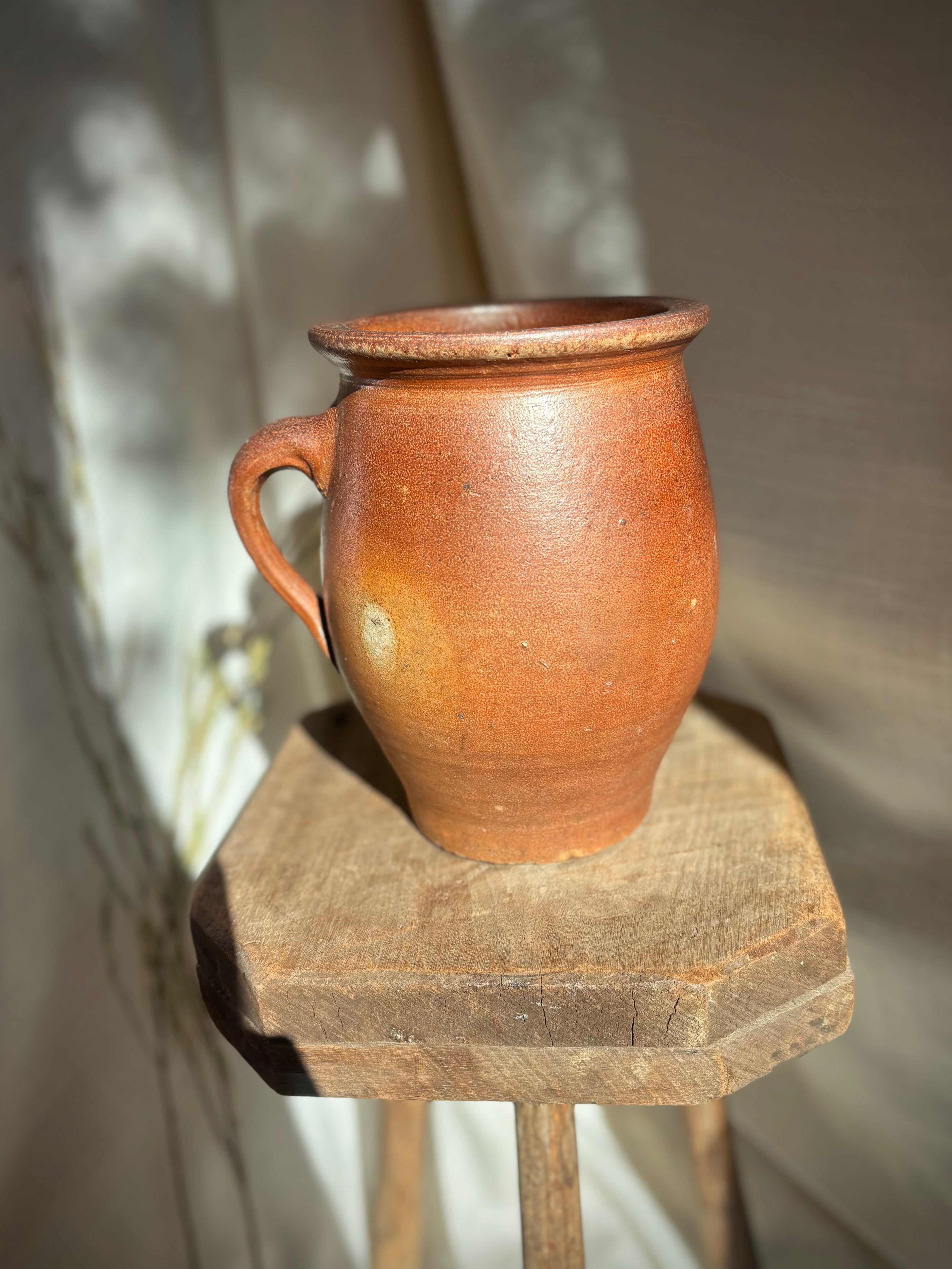 Vintage French Single-Handle Confit Pot