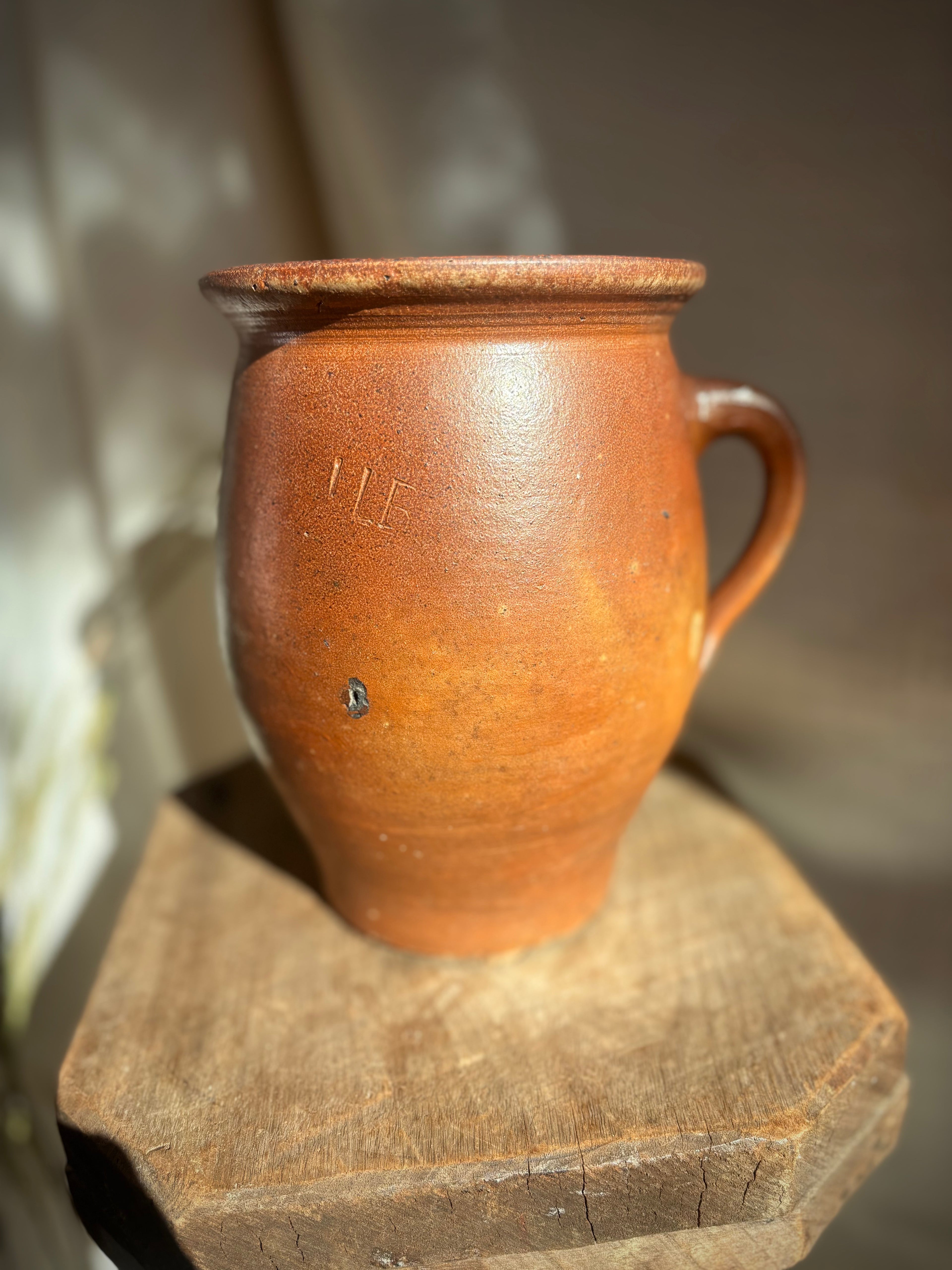Vintage French Single-Handle Confit Pot