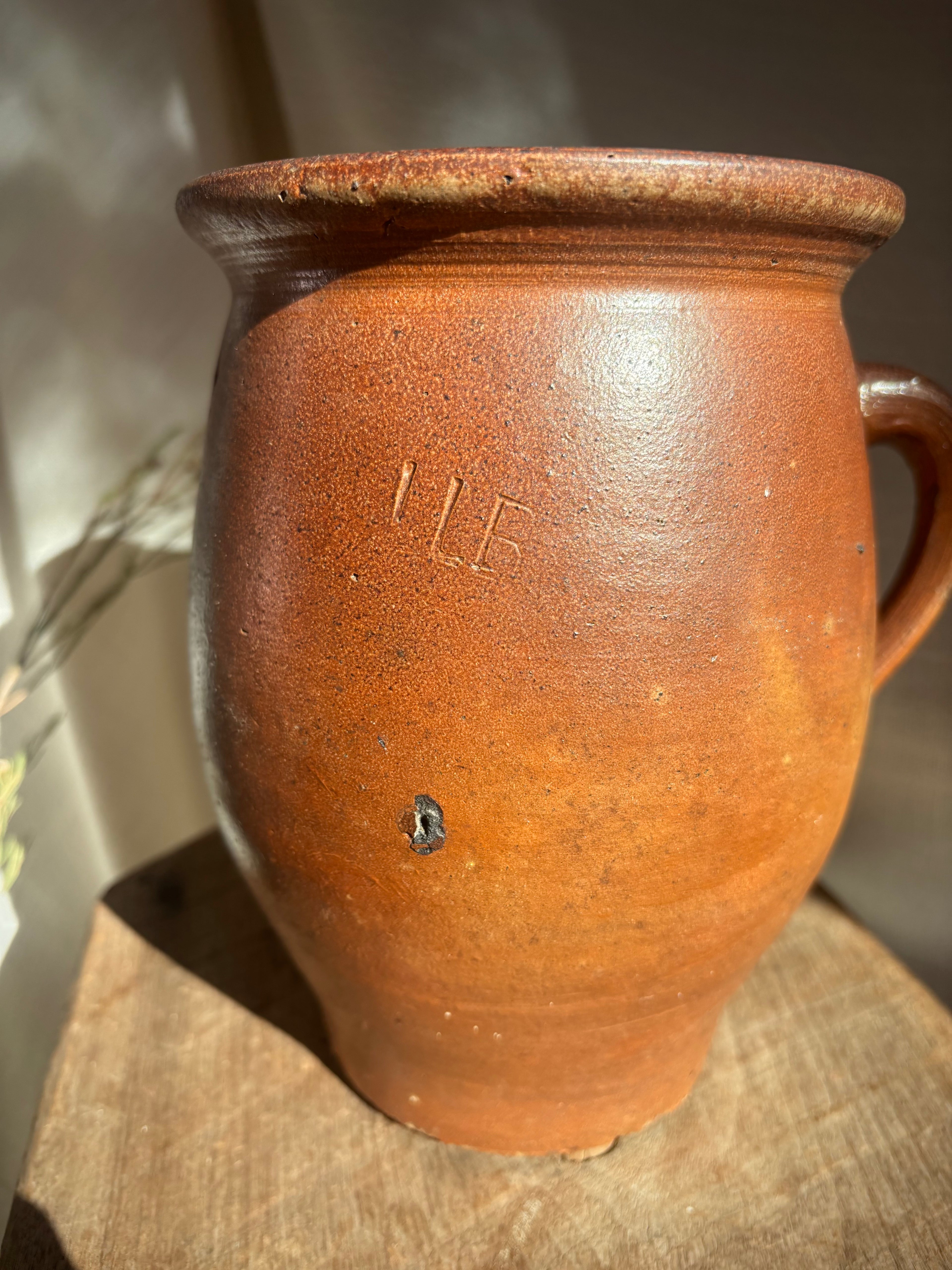 Vintage French Single-Handle Confit Pot