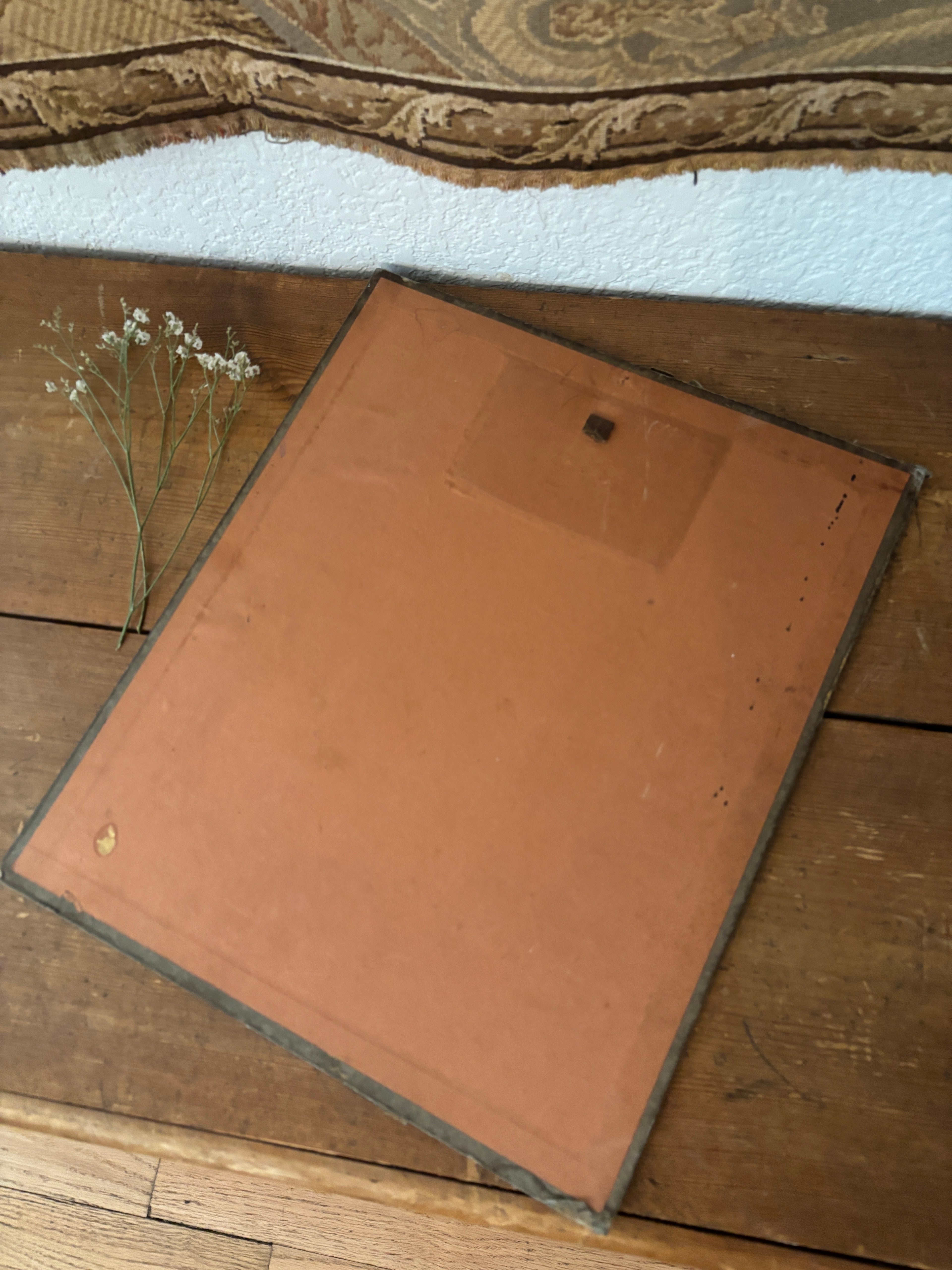 Antique French Floral Oil Painting on Board