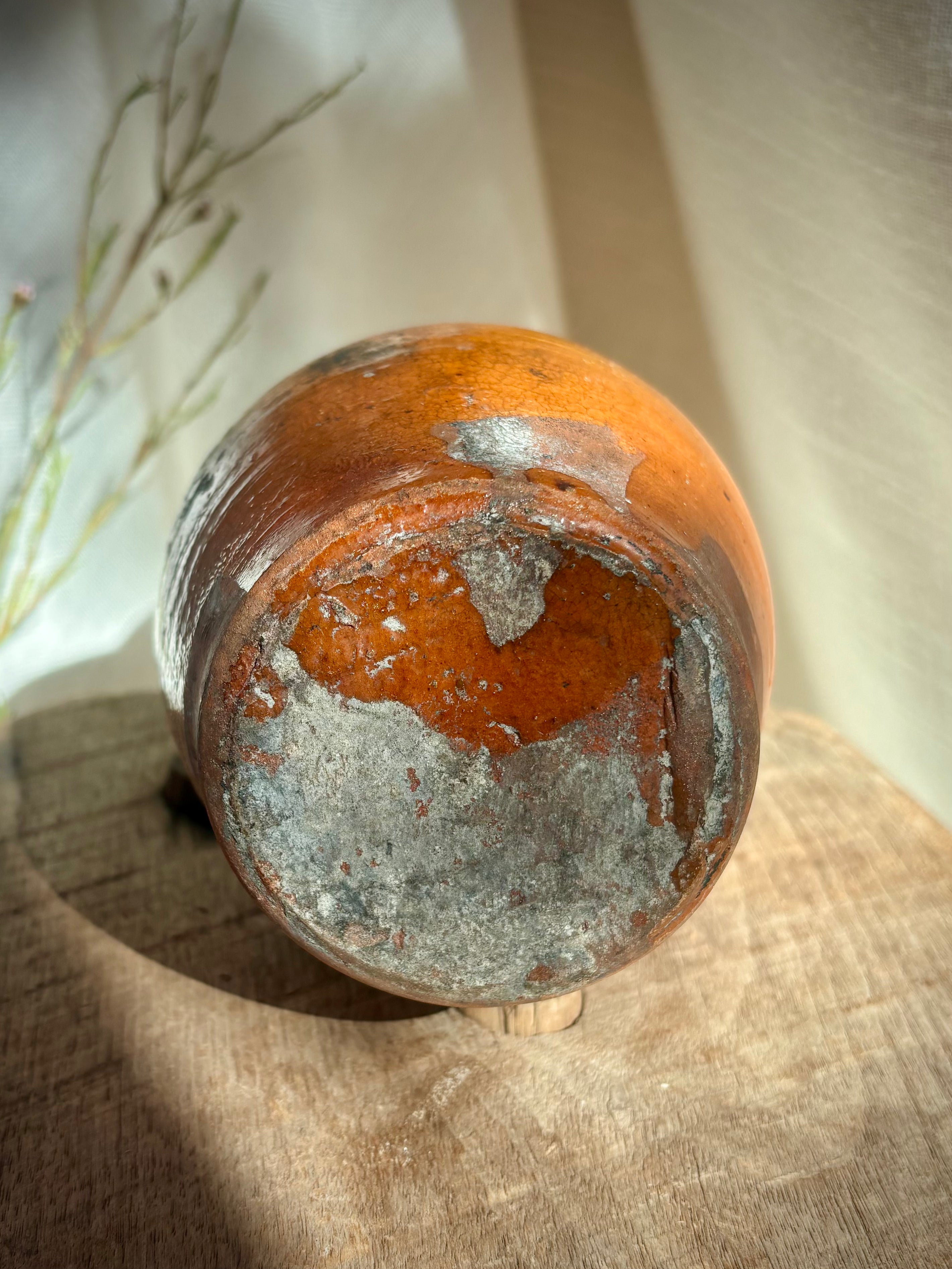 Antique French Glazed Terracotta Farmhouse Jug