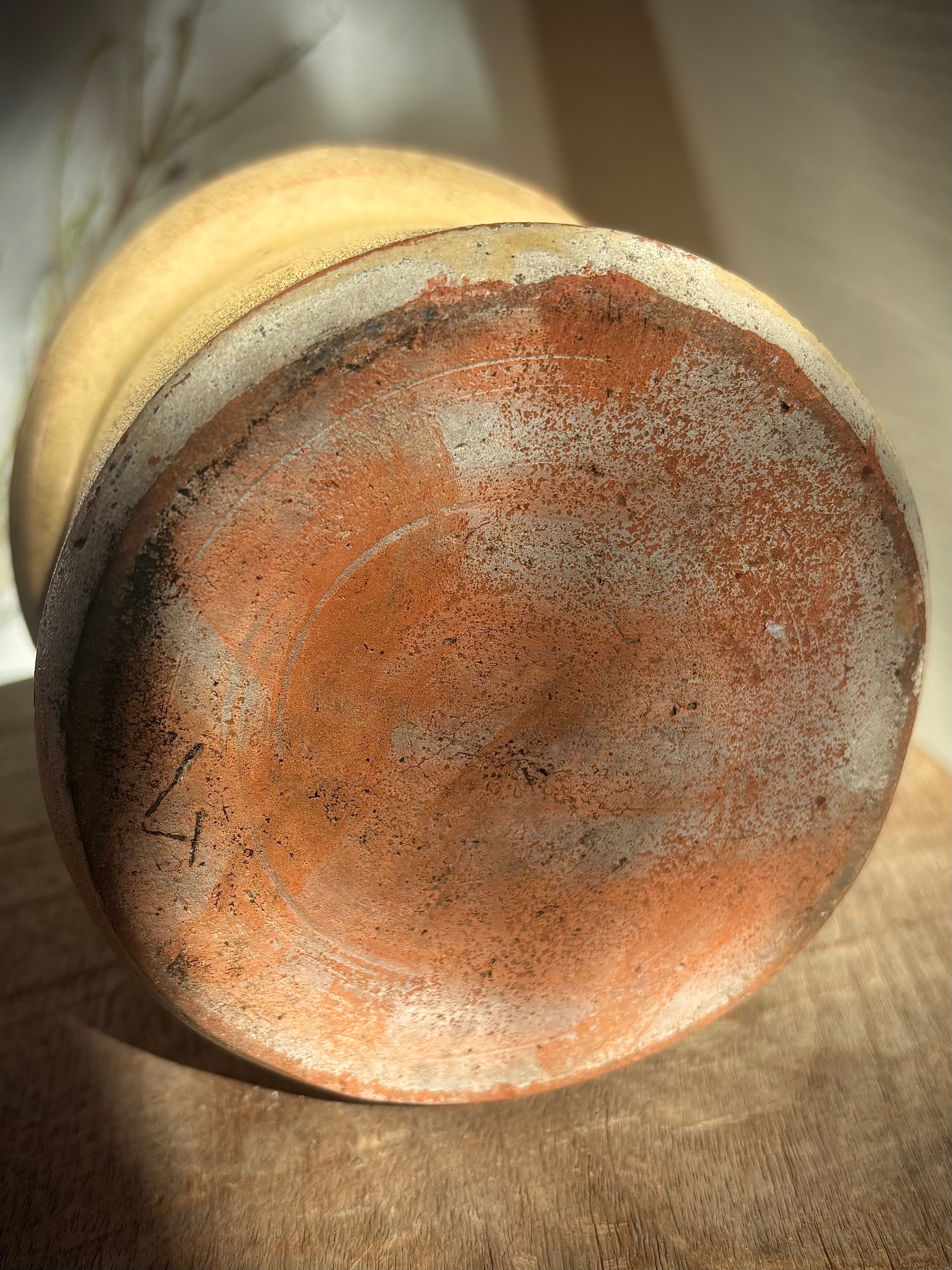 Antique French Butter-Glazed Earthenware Jar