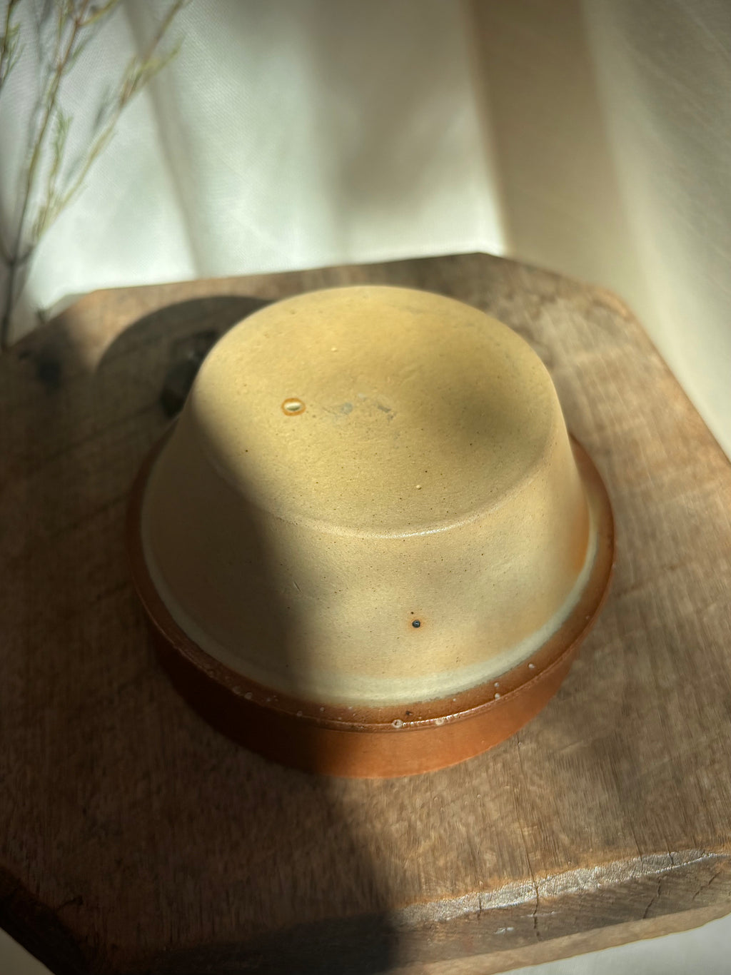 Vintage French Stoneware Mixing Bowl with Spout