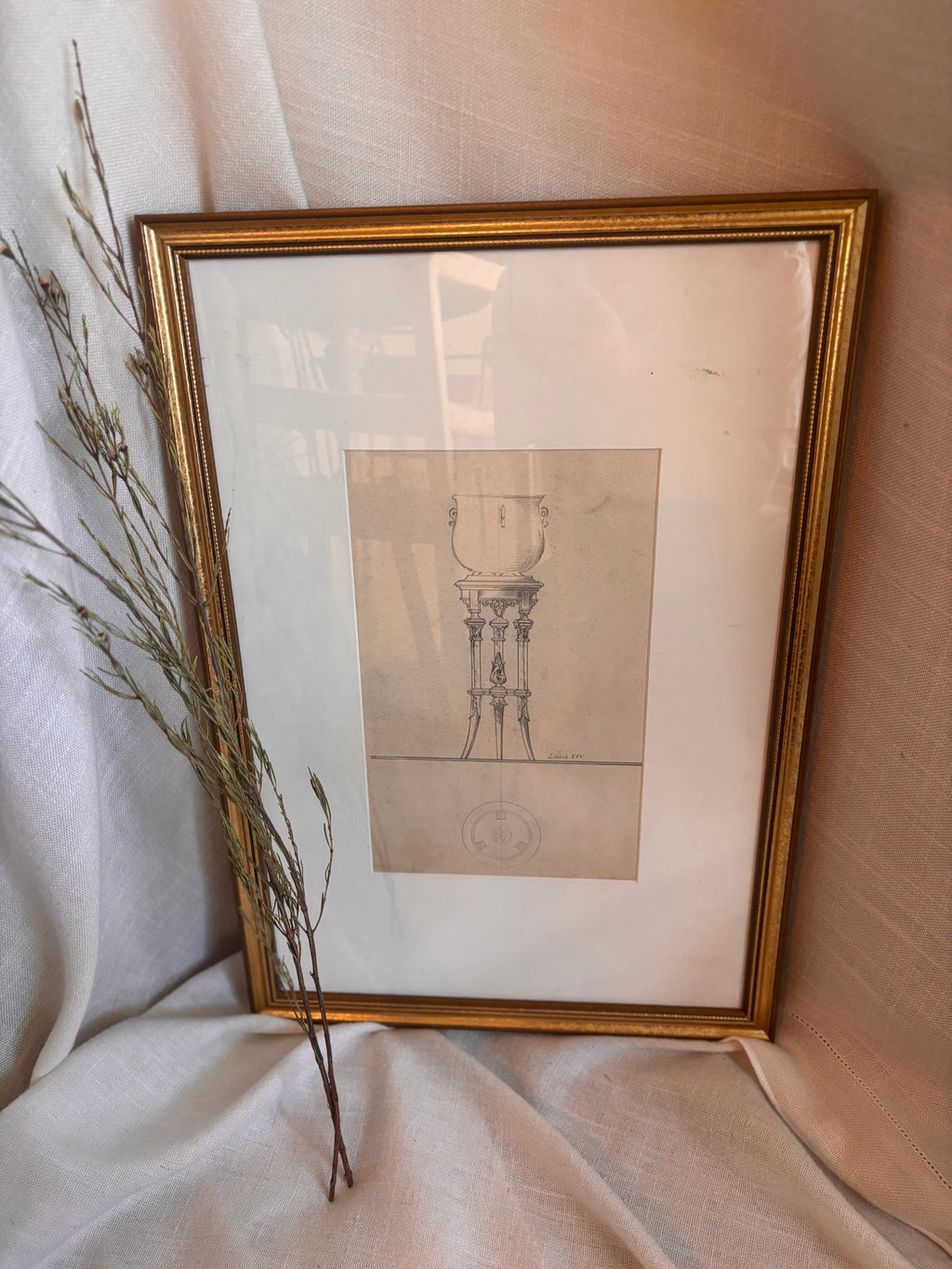 Antique French Louis XIII Atelier Design Drawing