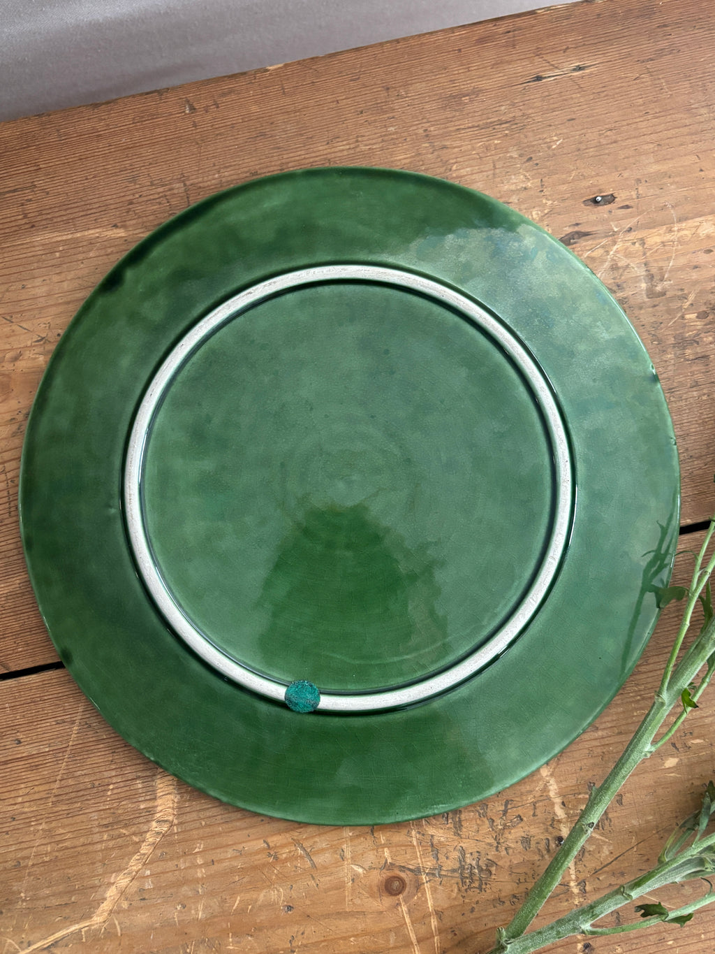 Vintage Majolica Cabbage Leaf Plate
