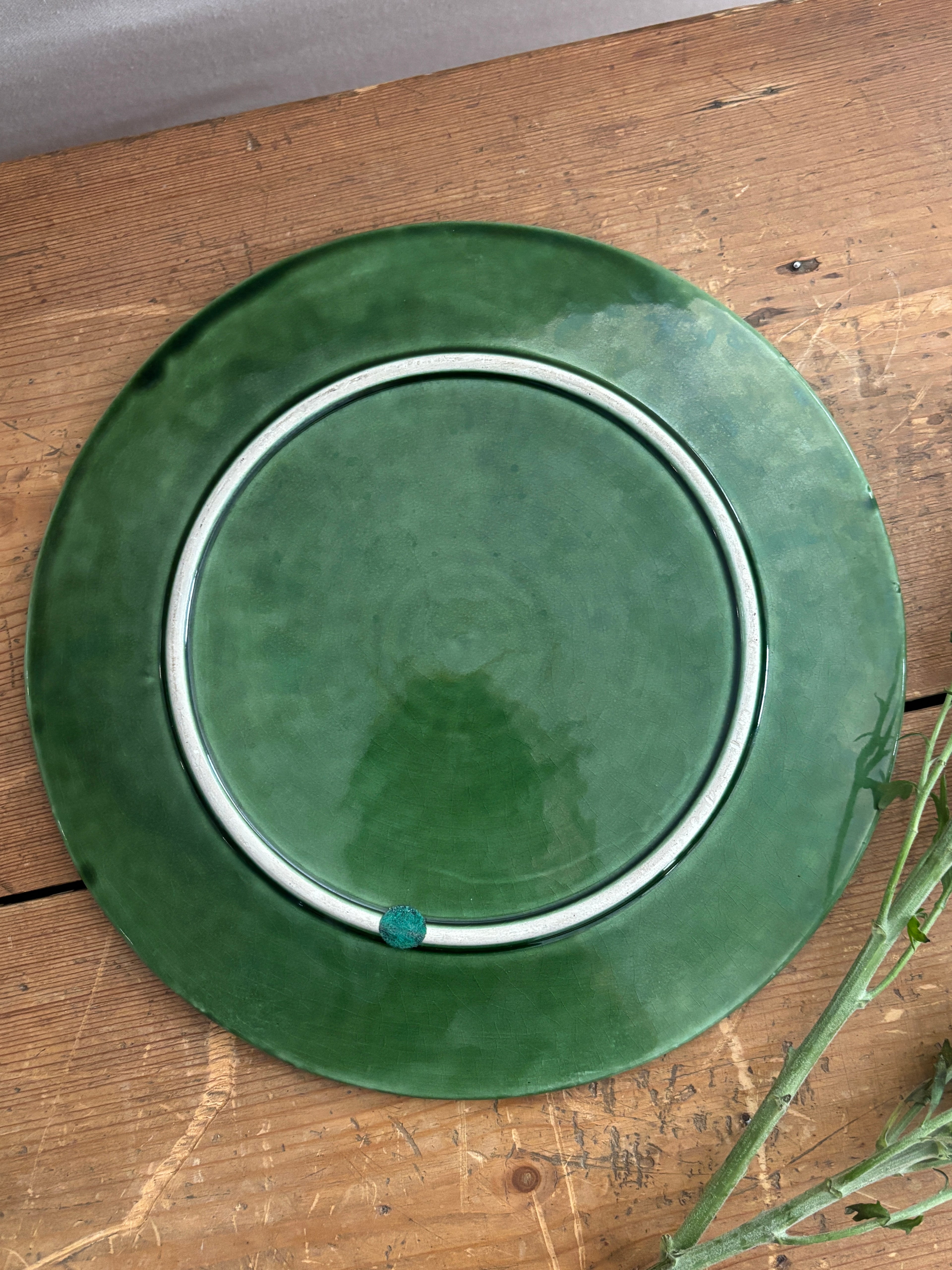 Vintage Majolica Cabbage Leaf Plate