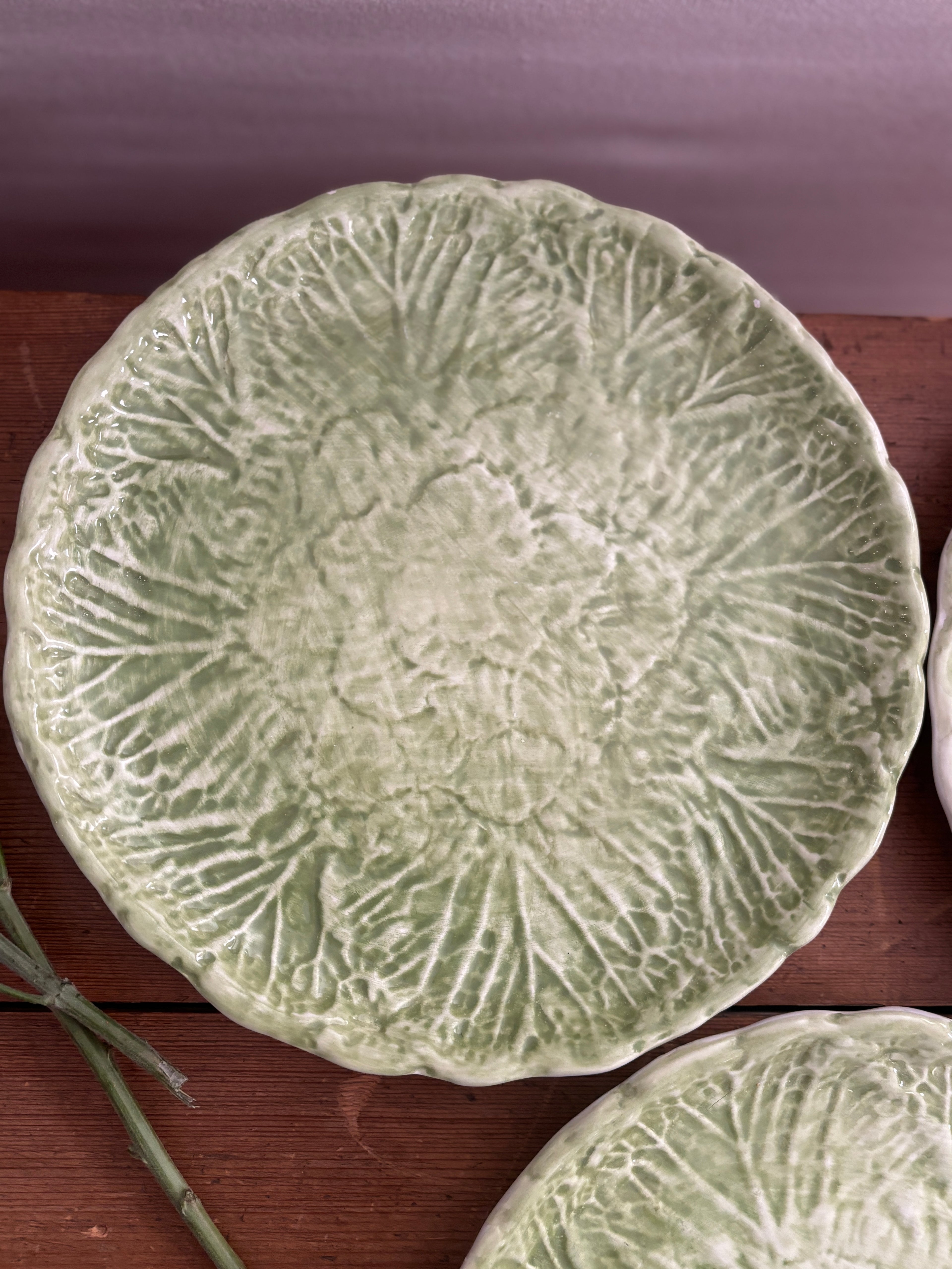 Vintage Italian Majolica Cabbage Plates