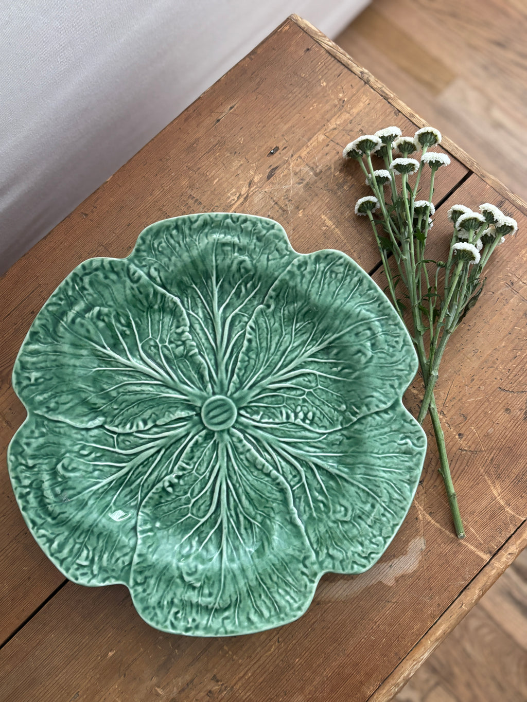 Vintage Bordallo Pinheiro Majolica Cabbage Plate