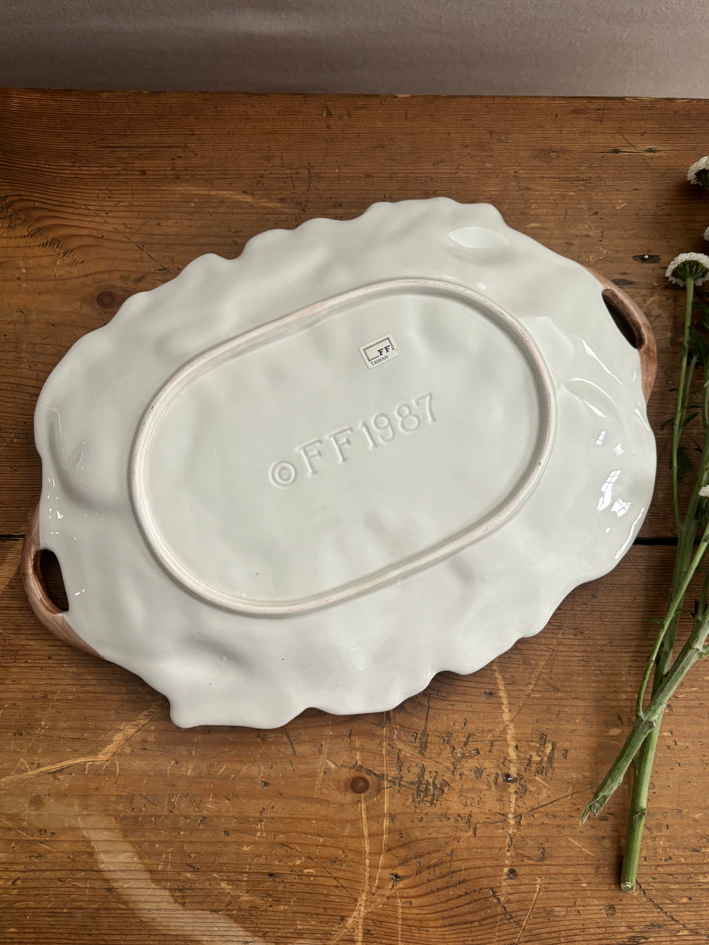 Vintage Fitz and Floyd Hibiscus Serving Platter