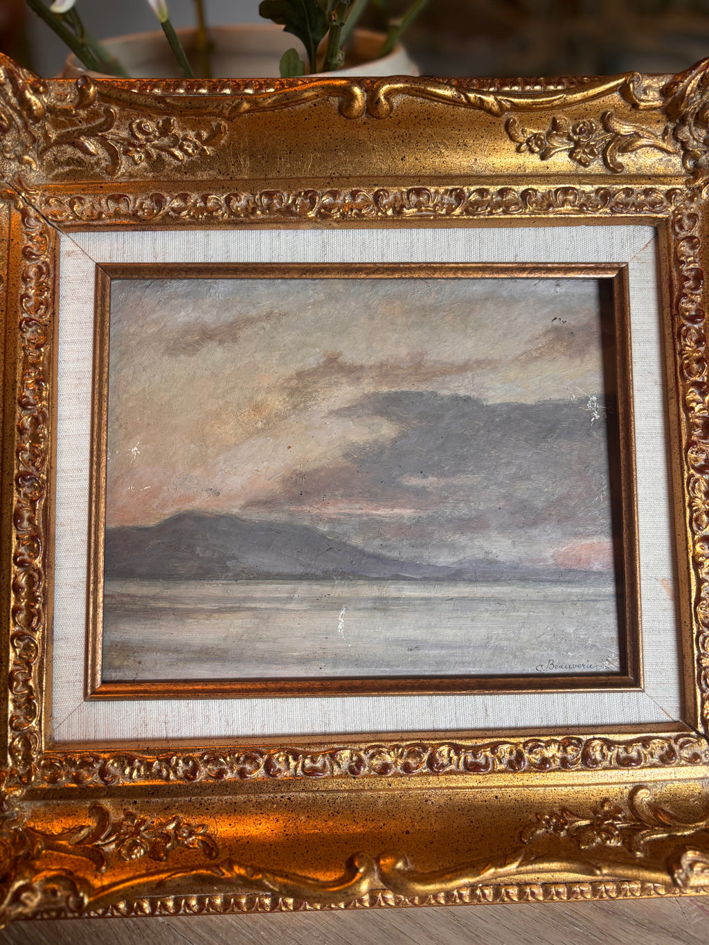 Antique French Oil Painting by Charles Joseph Beauverie