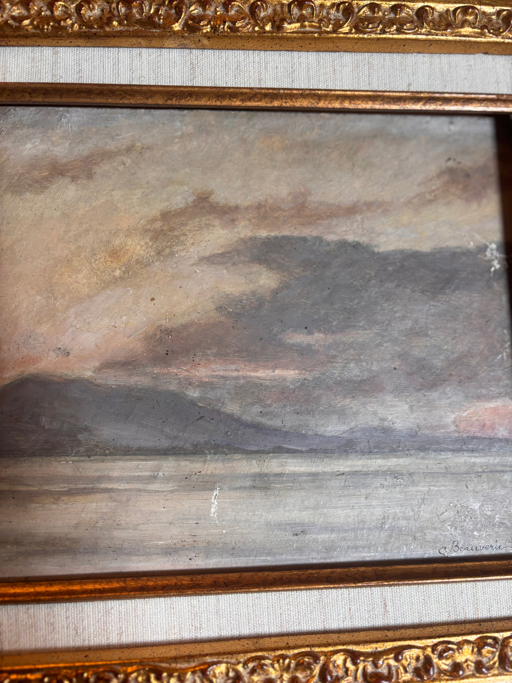 Antique French Oil Painting by Charles Joseph Beauverie