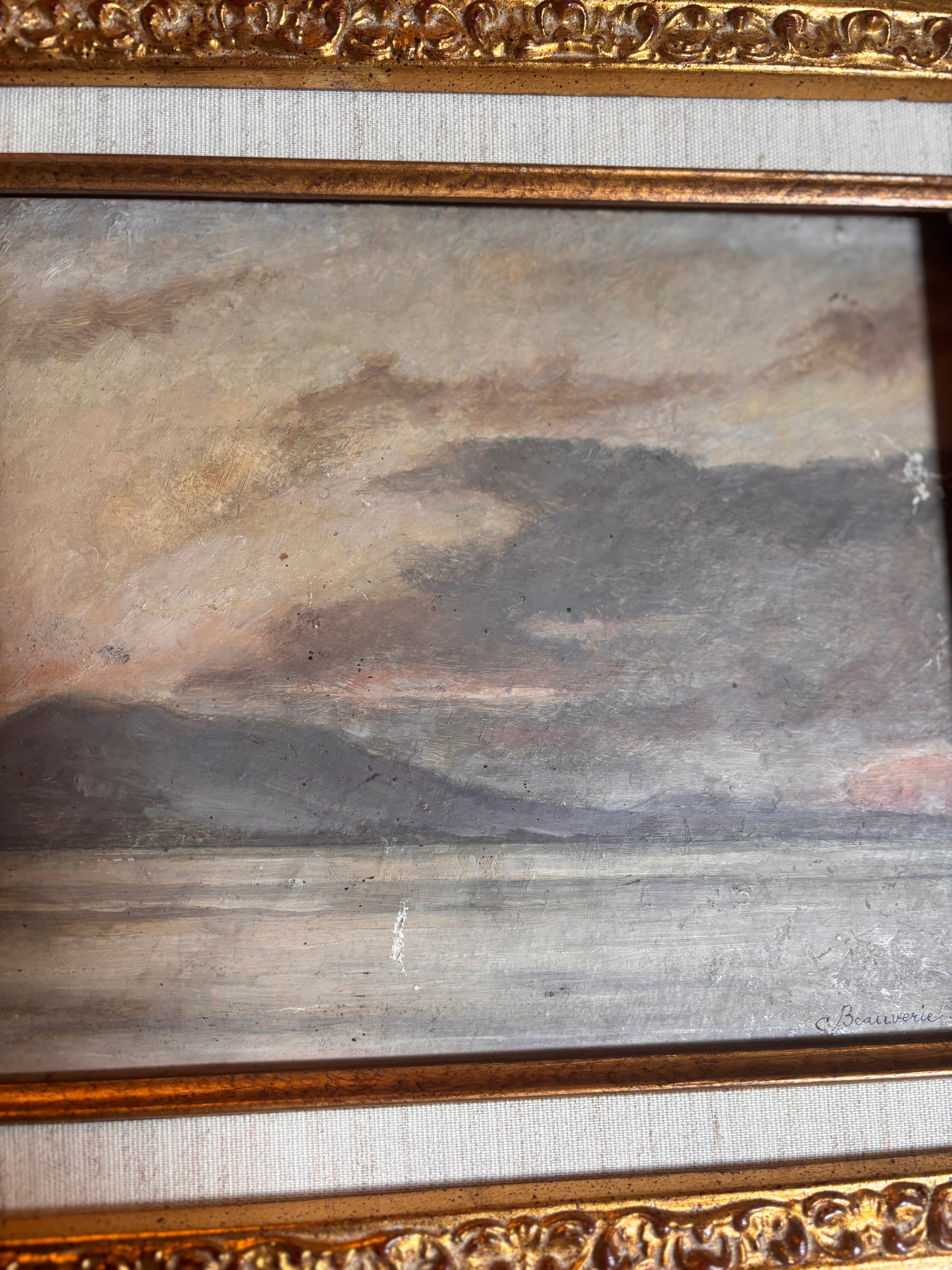 Antique French Oil Painting by Charles Joseph Beauverie
