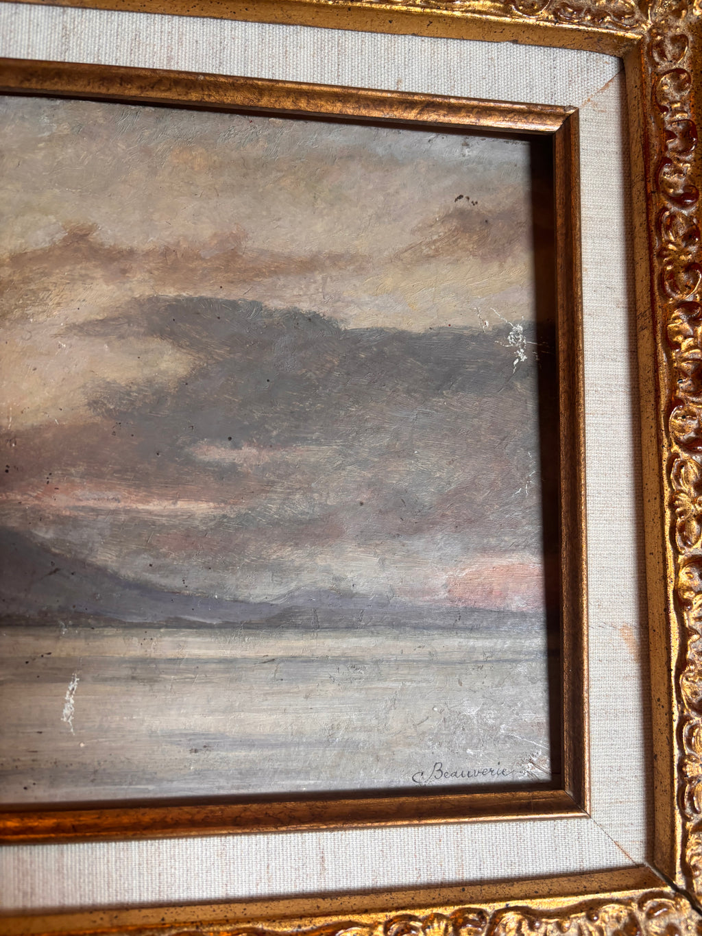 Antique French Oil Painting by Charles Joseph Beauverie