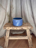 Vintage Blue Glazed Stoneware Crock
