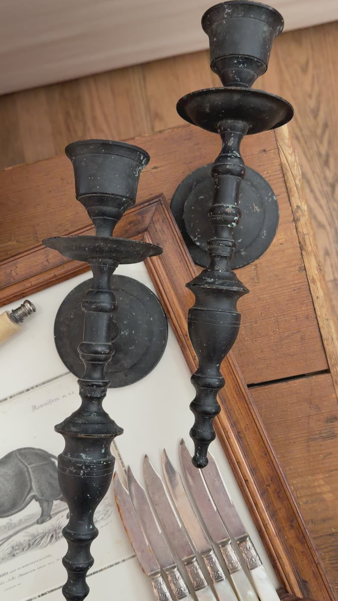 Pair of Antique French Metal Wall Sconces